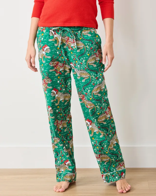 Very Merry Bagheera - Lightweight Flannel PJ Pants - Mistletoe sold by Printfresh