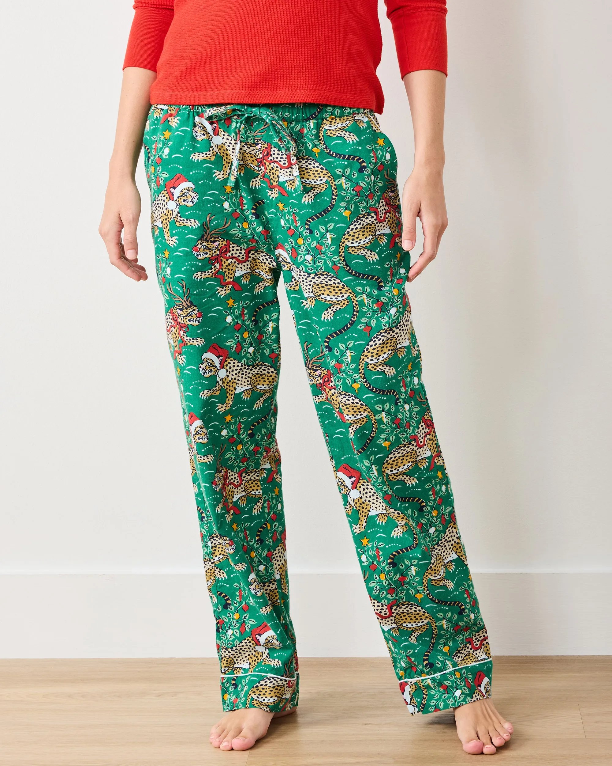 Very Merry Bagheera - Lightweight Flannel PJ Pants - Mistletoe sold by Printfresh