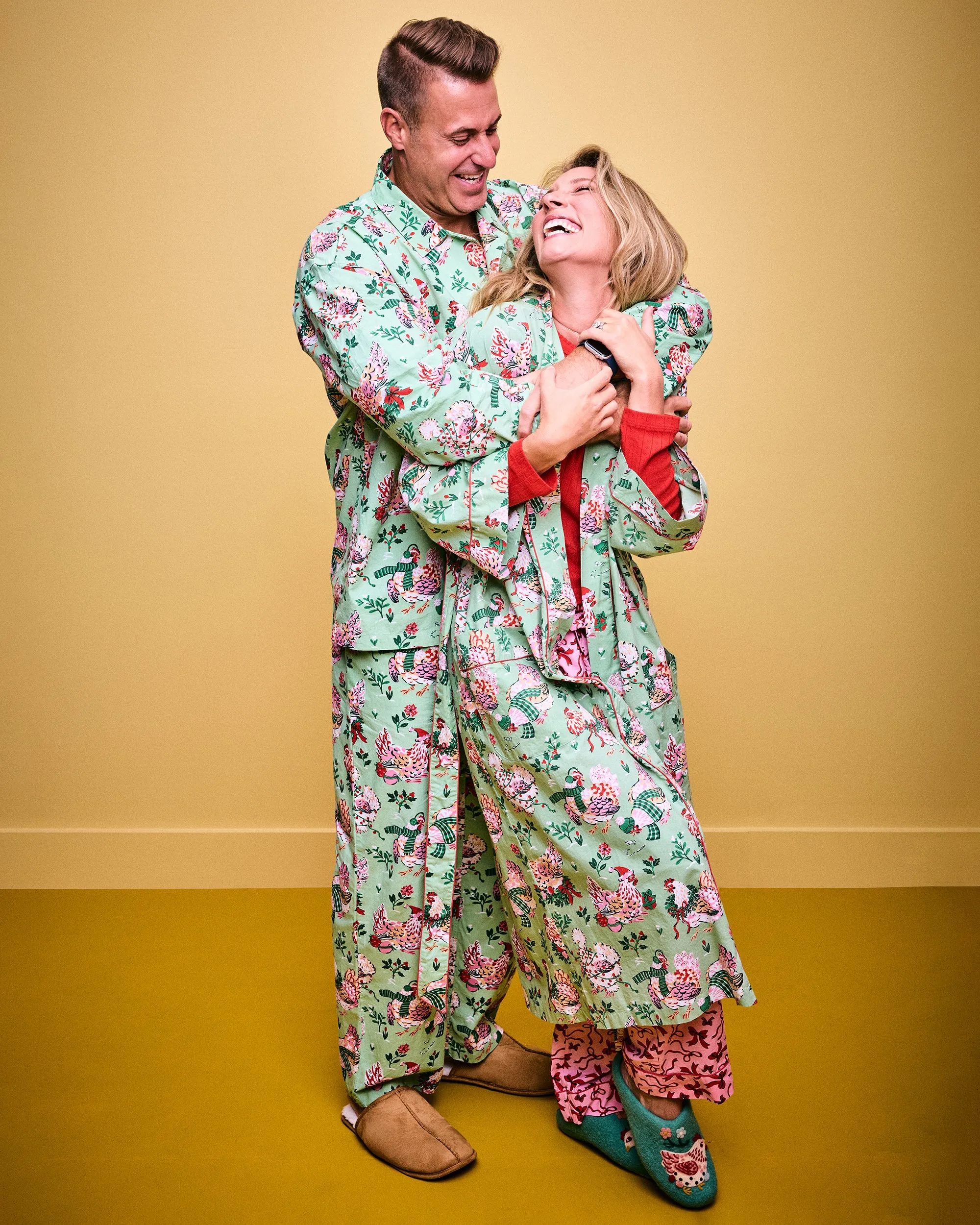 Holiday Hens - Lounge Robe - Sage sold by Printfresh product image thumbnail 3