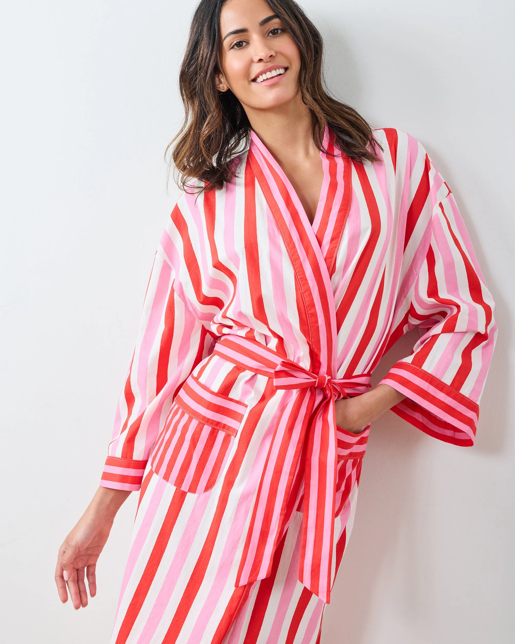 Taffy Stripes - Lounge Robe - Peppermint Swirl sold by Printfresh