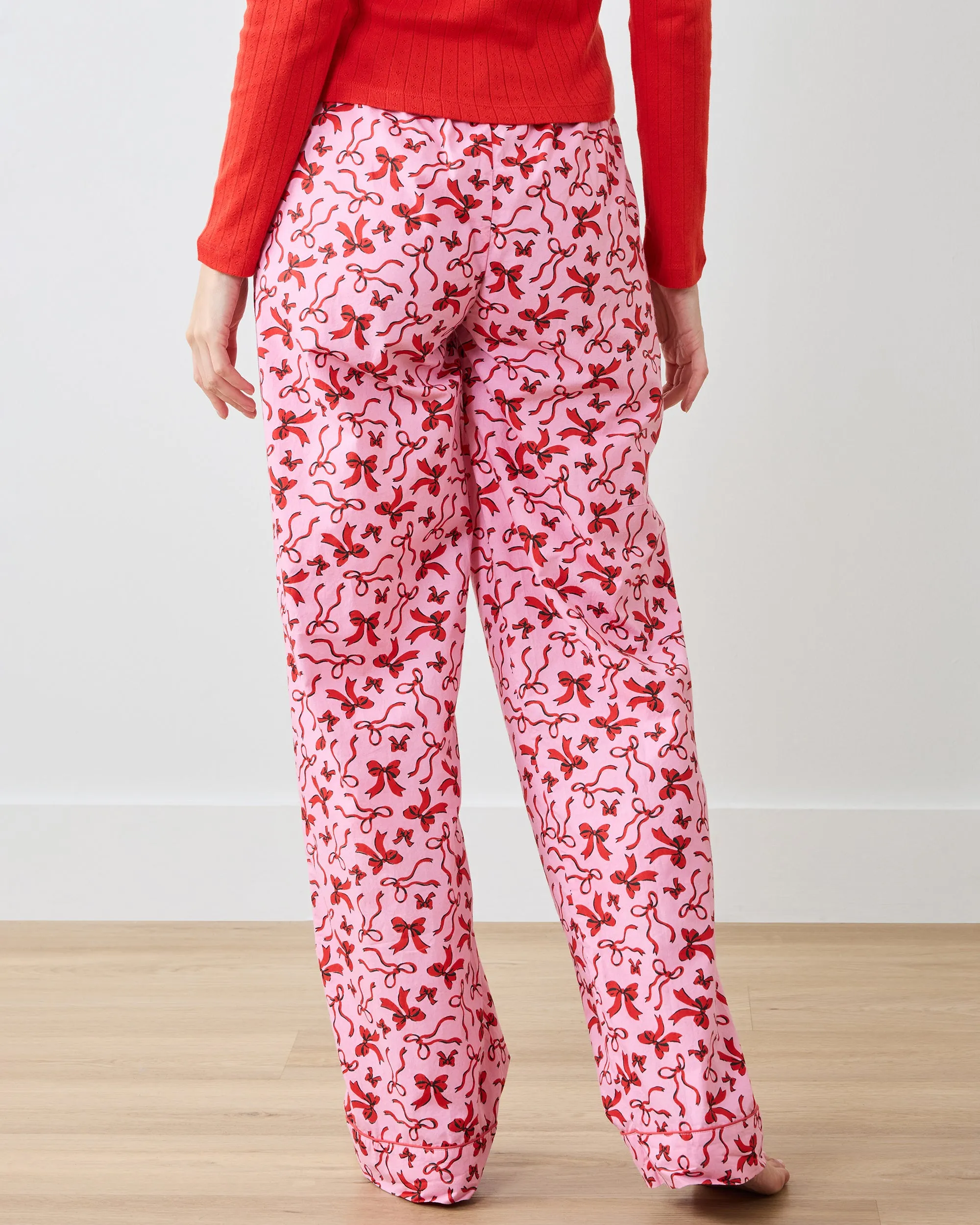 Red Ribbons - Tall PJ Pants - Pink Tinsel sold by Printfresh product image thumbnail 4