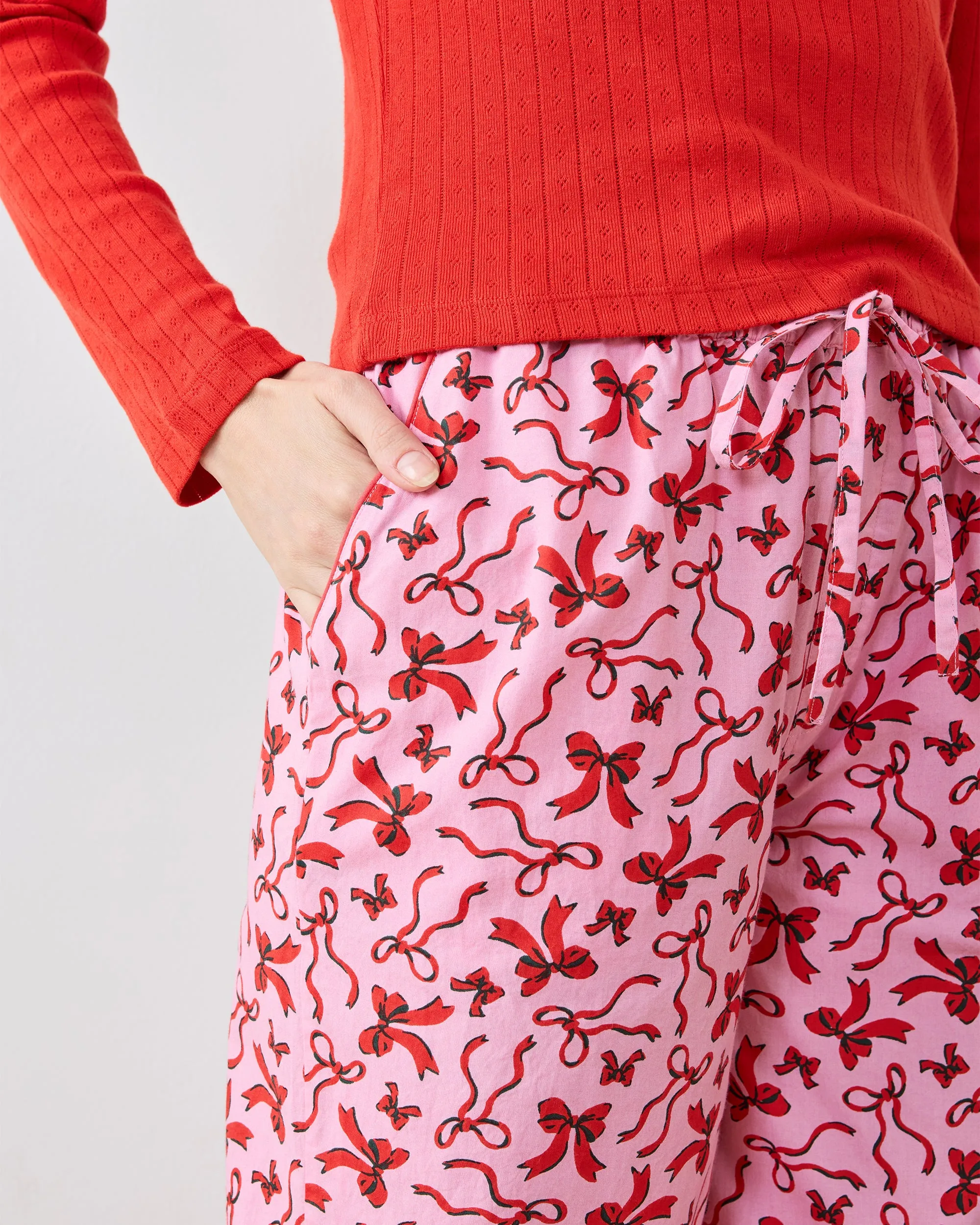 Red Ribbons - Tall PJ Pants - Pink Tinsel sold by Printfresh product image thumbnail 5