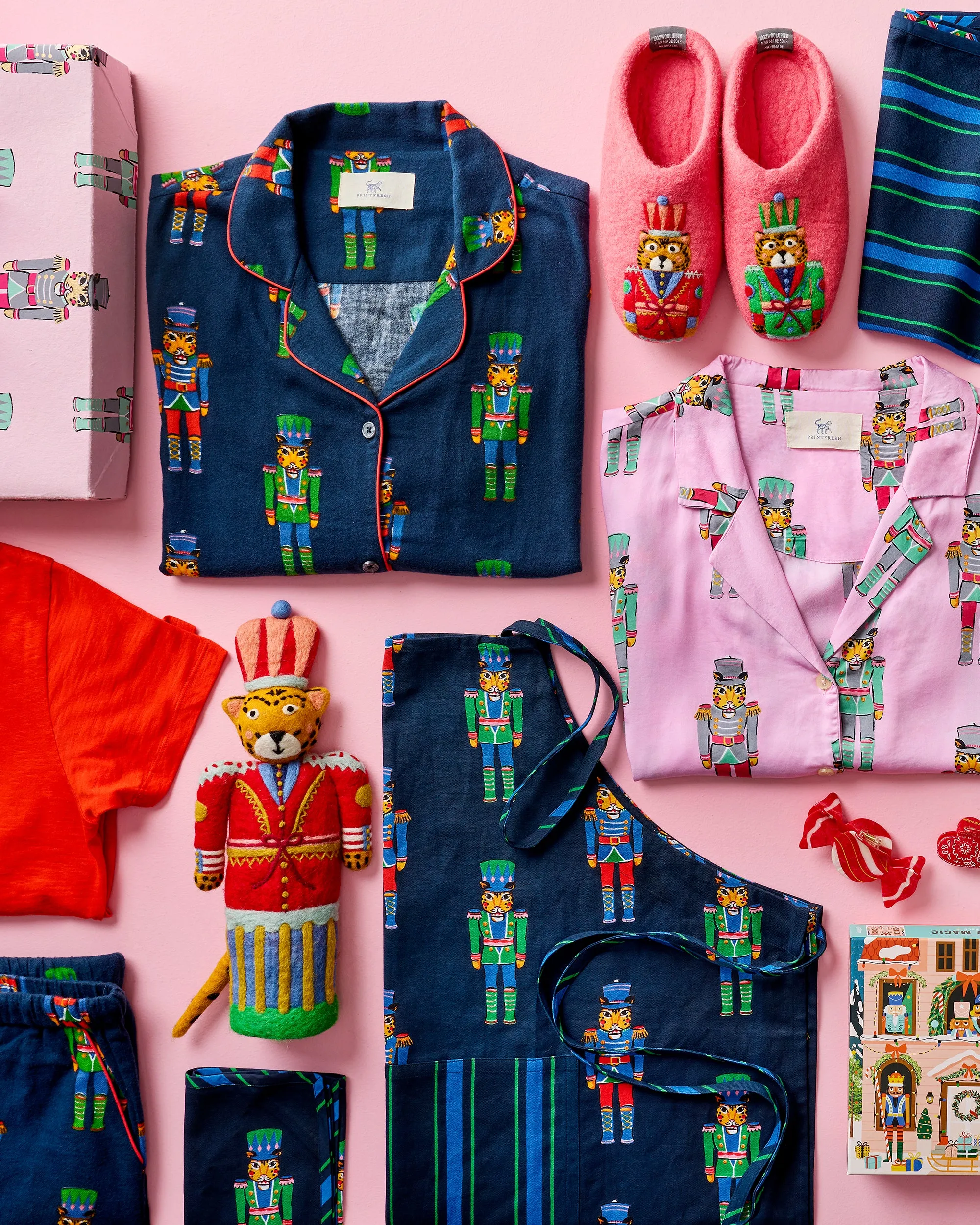 Leopard Nutcrackers - Tall Eco Satin Wildest Dreams Set - Pink Candy Cane sold by Printfresh product image thumbnail 4