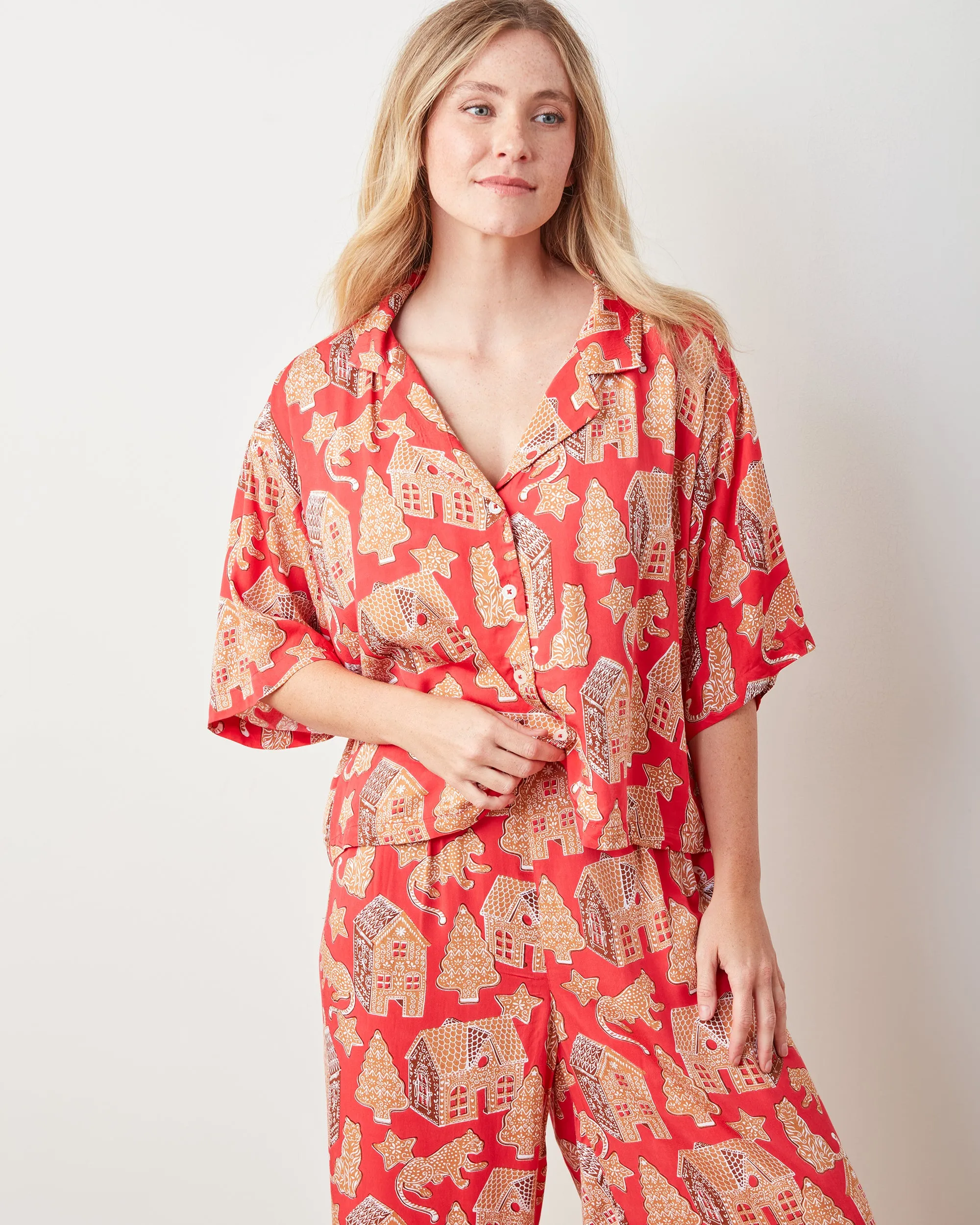 Gingerbread Party - Petite Eco Satin Wildest Dreams Set - Ruby sold by Printfresh