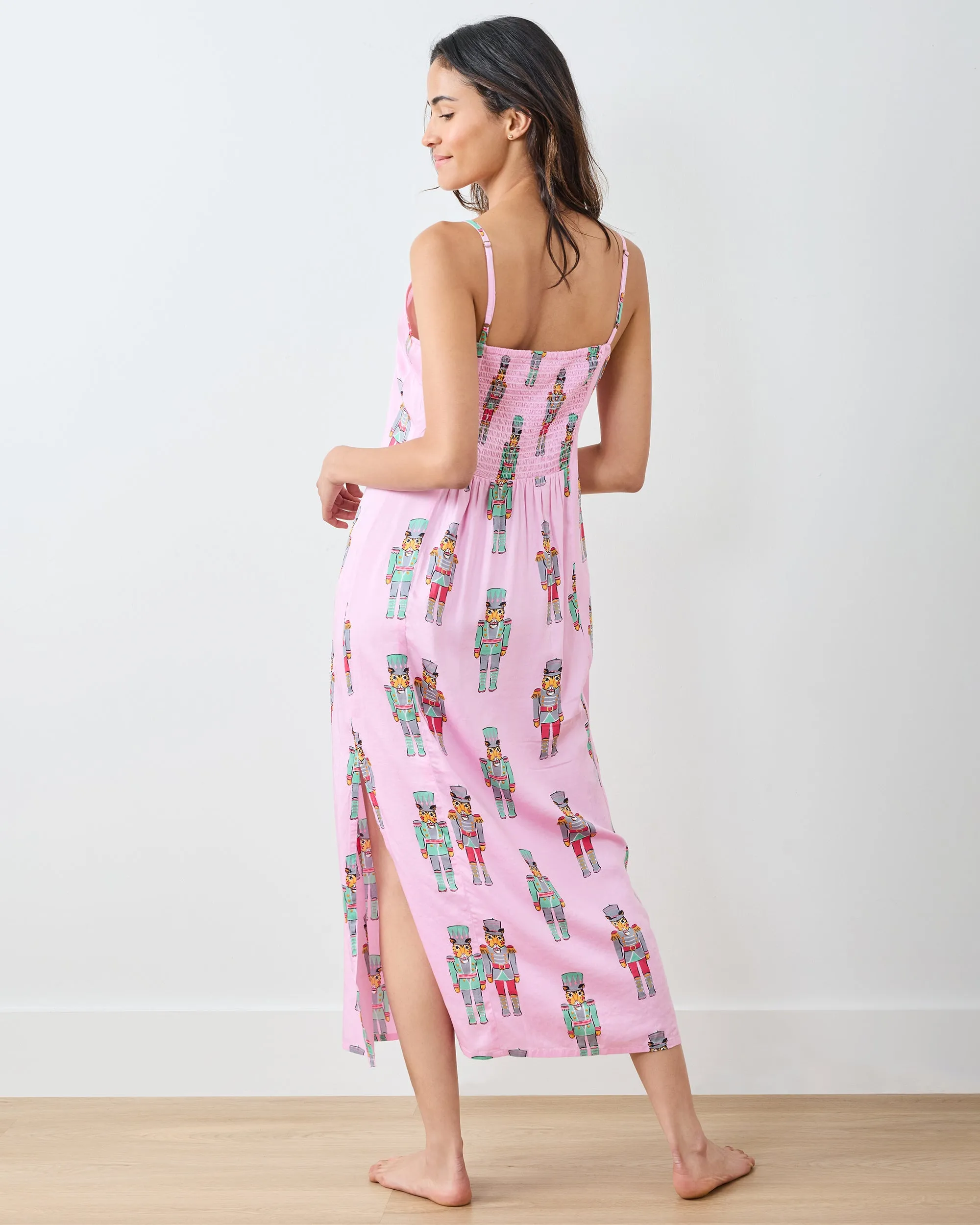 Leopard Nutcrackers - Eco Satin Chic to Sleep Nightie - Pink Candy Cane sold by Printfresh product image thumbnail 3