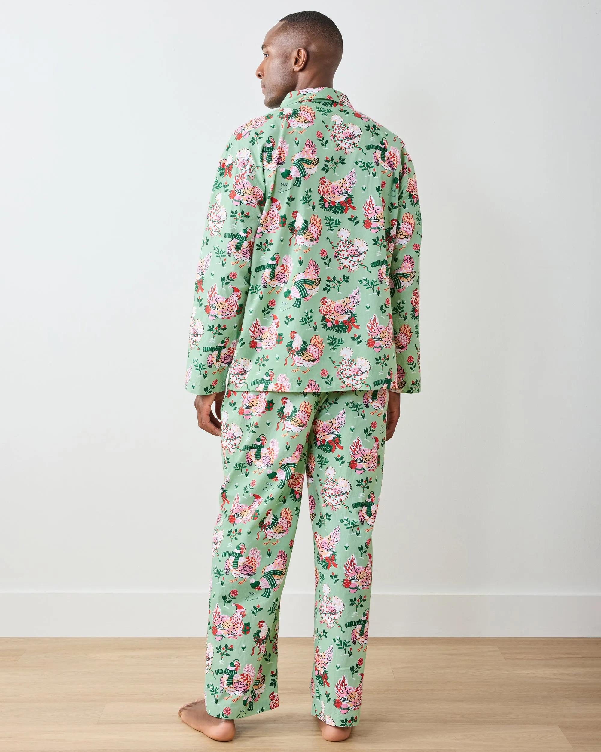 Holiday Hens - Men's Long PJ Set - Sage sold by Printfresh product image thumbnail 5