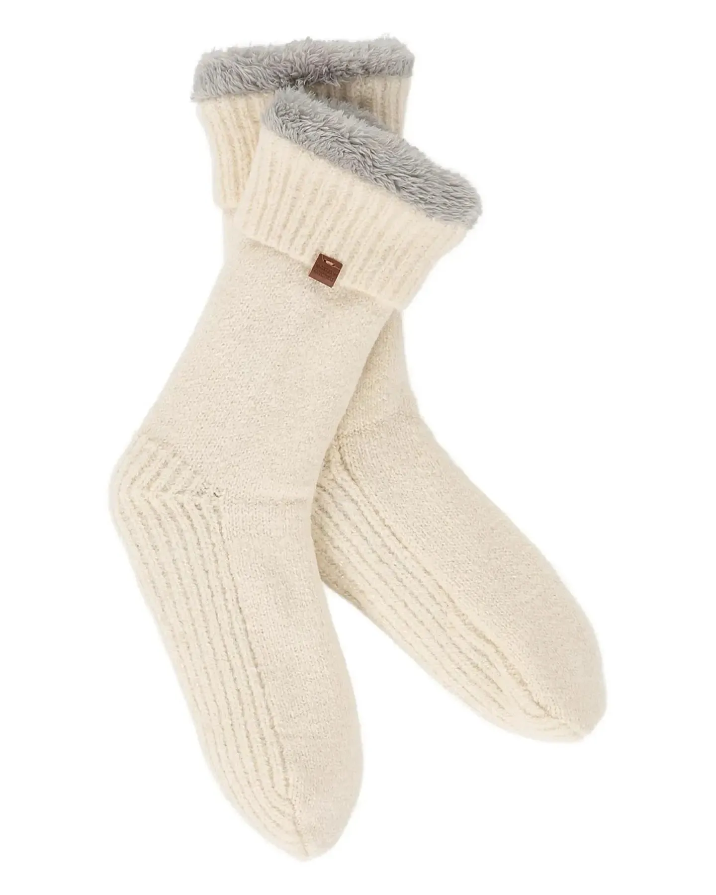 Cream - Chunky Lined Slipper Socks sold by Printfresh