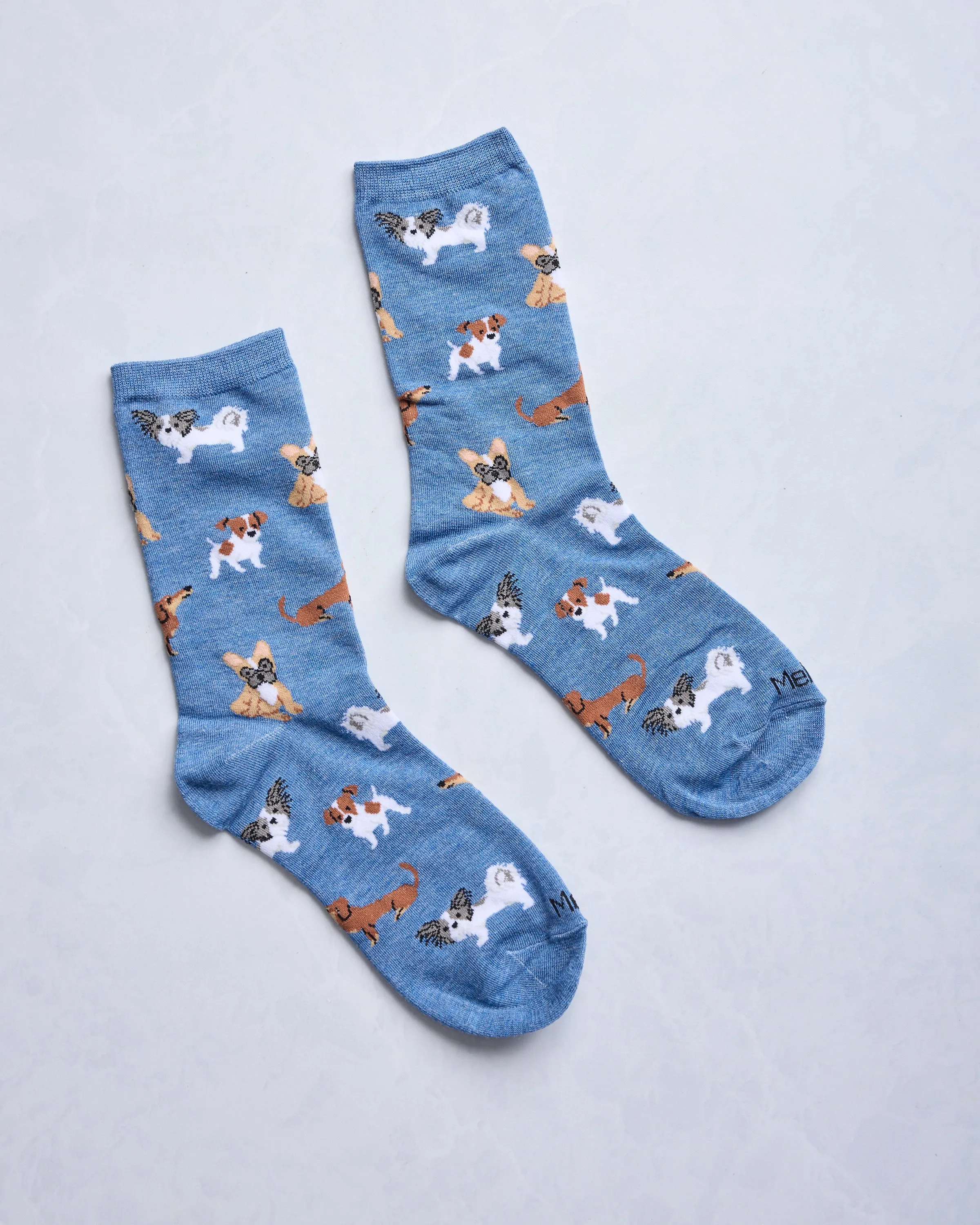 Denim Heather - They Call it Puppy Love Crew Socks sold by Printfresh product image thumbnail 2