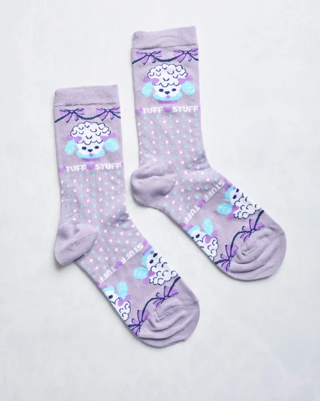 Purple Combo - Tuff Stuff Poodle Crew Socks sold by Printfresh