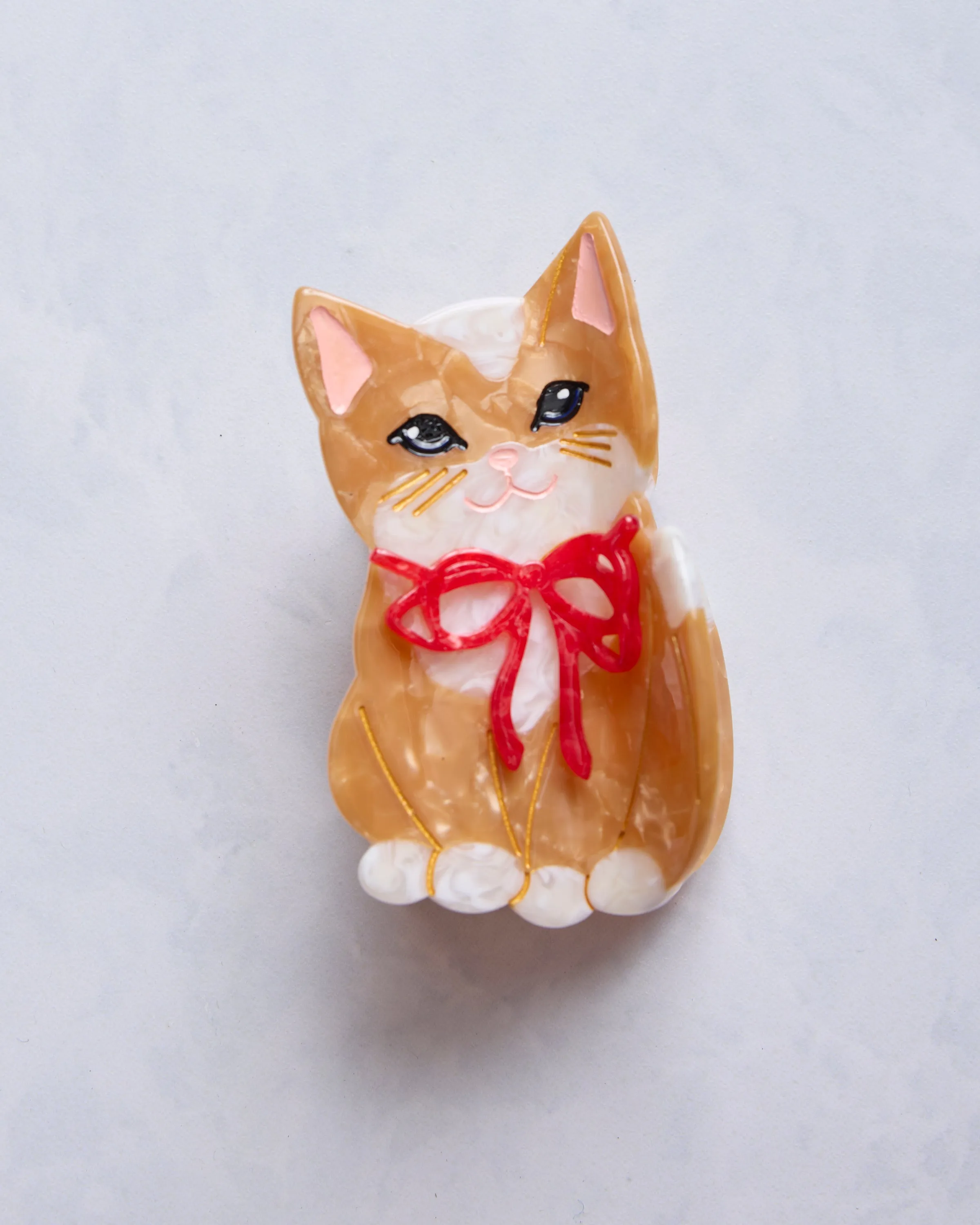 Brown Combo - Hand Painted Kitten Claw Hair Clip sold by Printfresh