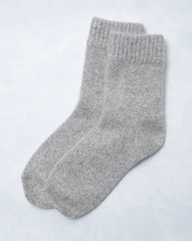Light Gray - Womens Cozy Wool Angora Socks - Comfortarians sold by Printfresh
