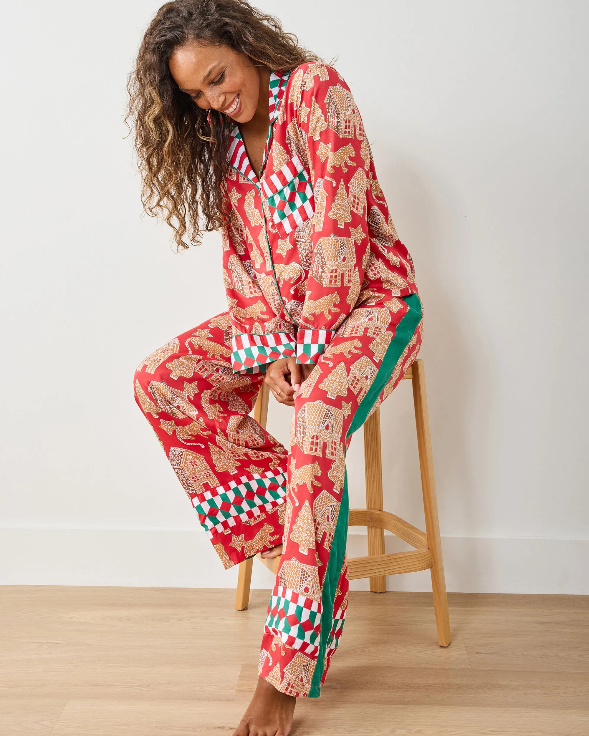 Gingerbread Party - Tall Eco Satin Rittenhouse Set - Ruby sold by Printfresh