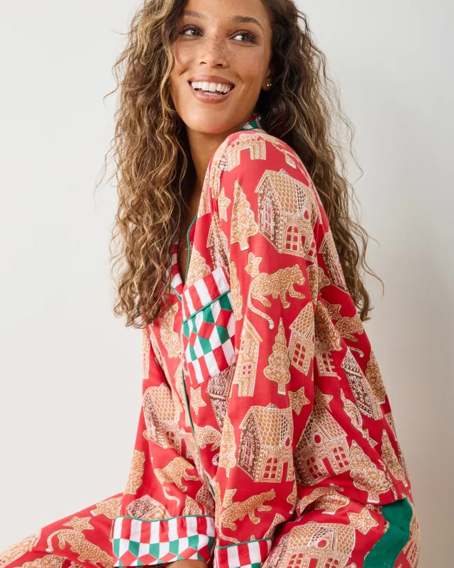 Gingerbread Party - Petite Eco Satin Rittenhouse Set - Ruby sold by Printfresh