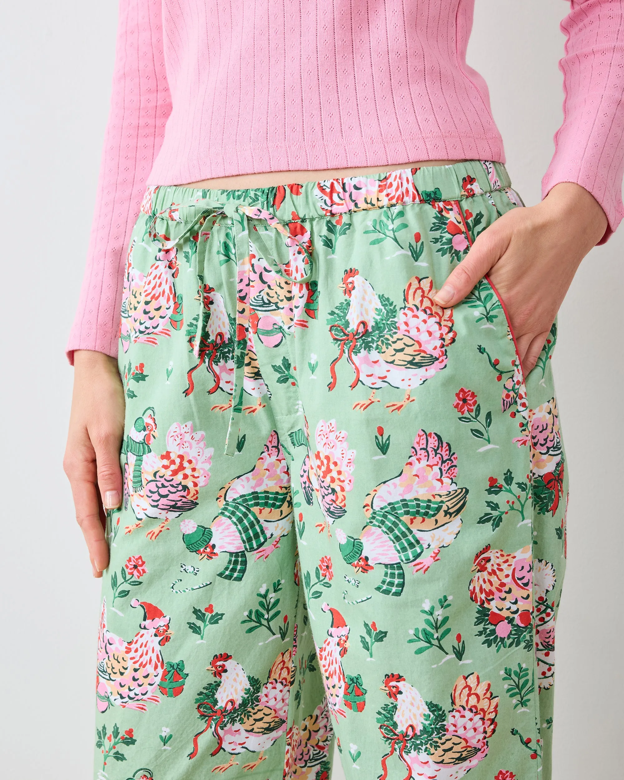 Holiday Hens - PJ Pants - Sage sold by Printfresh product image thumbnail 2