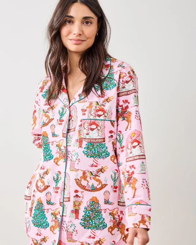 Cowboy Christmas - Petite Long PJ Set - Pink Boots sold by Printfresh