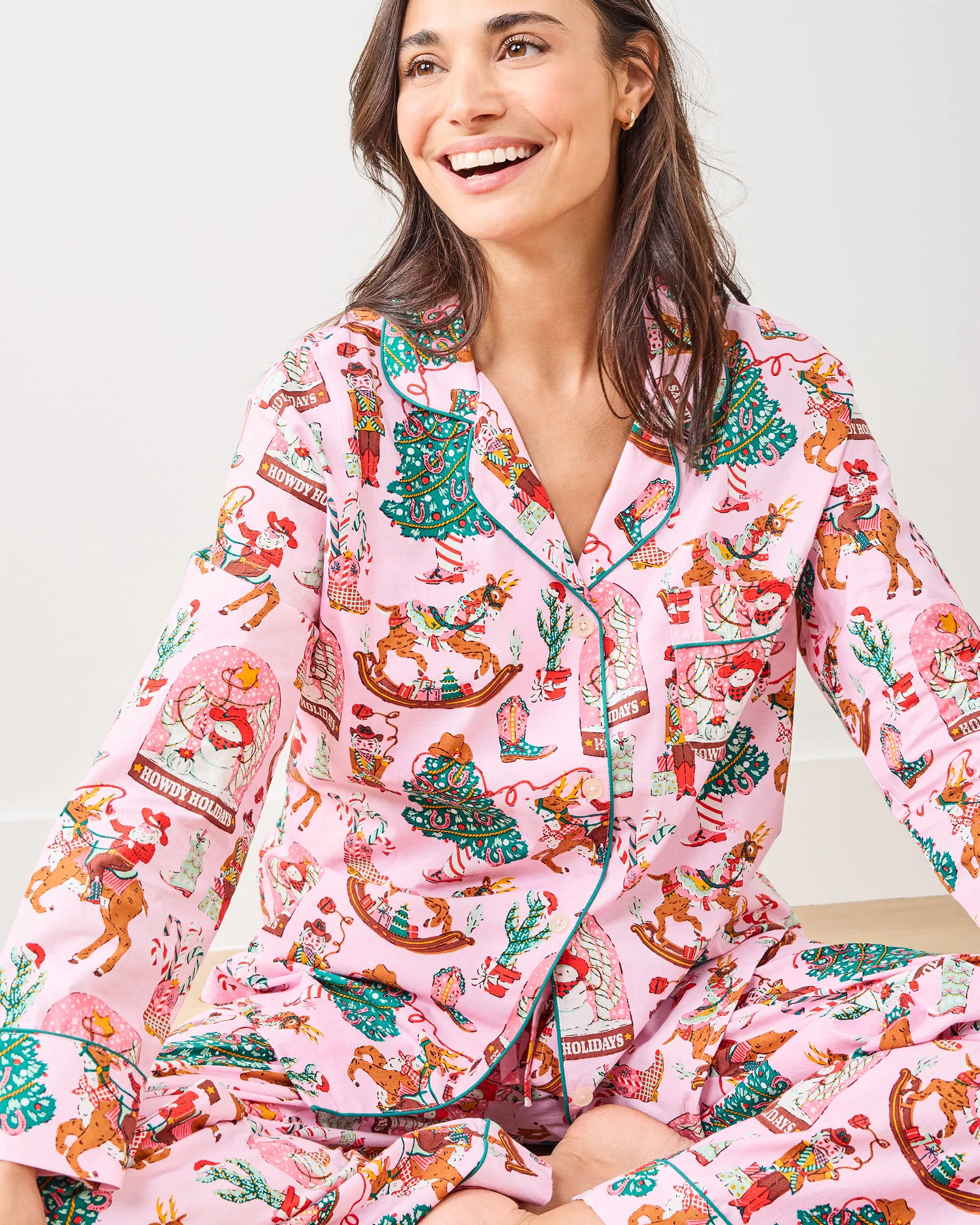 Cowboy Christmas - Petite Long PJ Set - Pink Boots sold by Printfresh product image thumbnail 4