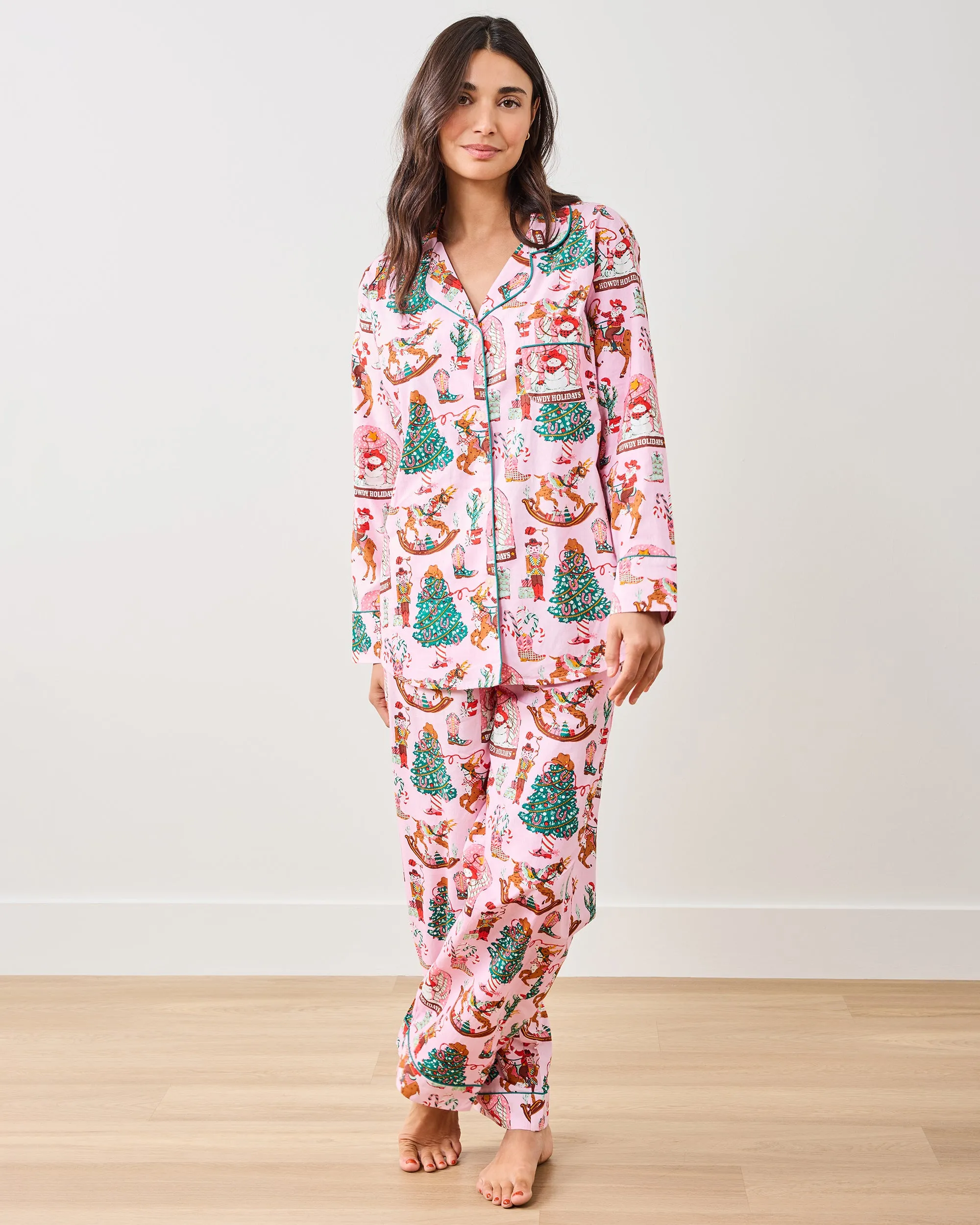 Cowboy Christmas - Petite Long PJ Set - Pink Boots sold by Printfresh product image thumbnail 2