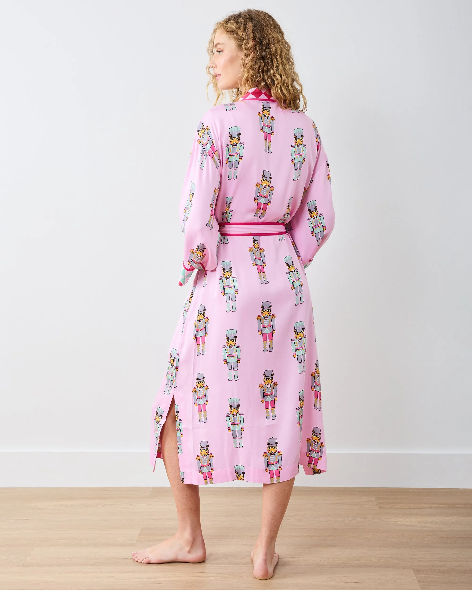 Leopard Nutcrackers - Eco Satin Robe - Pink Candy Cane sold by Printfresh product image thumbnail 4