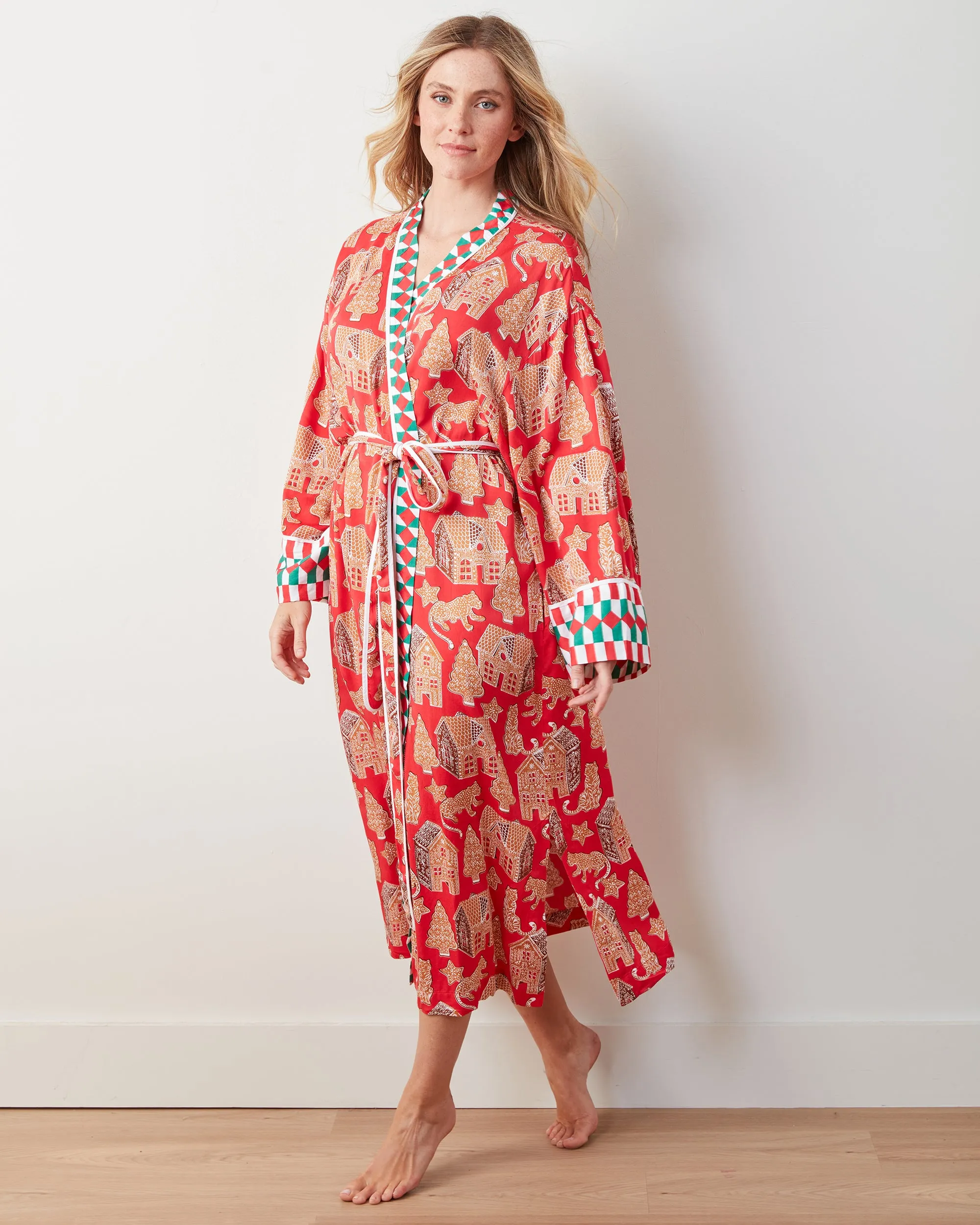 Gingerbread Party - Eco Satin Robe - Ruby sold by Printfresh product image thumbnail 5