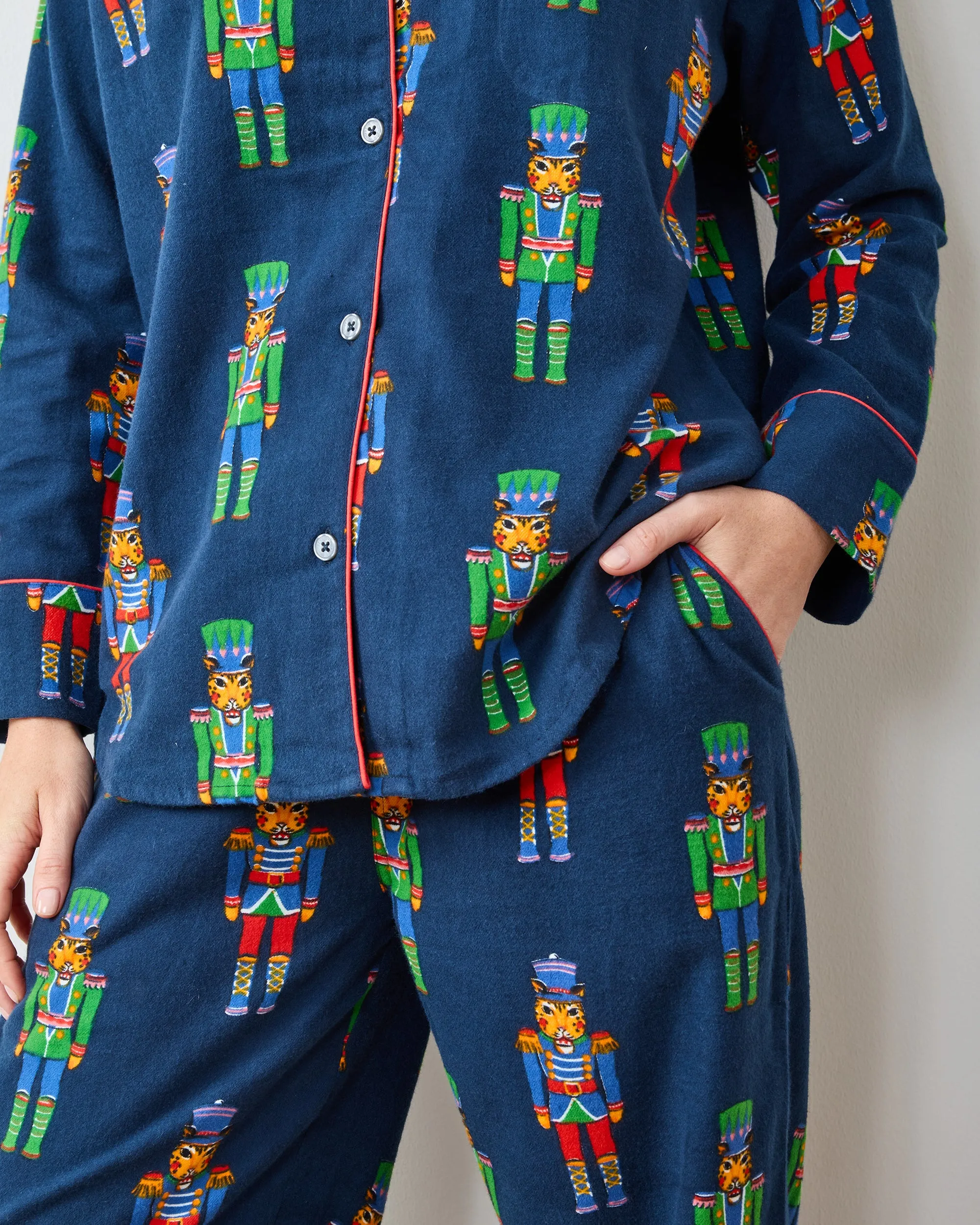Leopard Nutcrackers - Tall Midweight Flannel Long PJ Set - Navy sold by Printfresh product image thumbnail 5