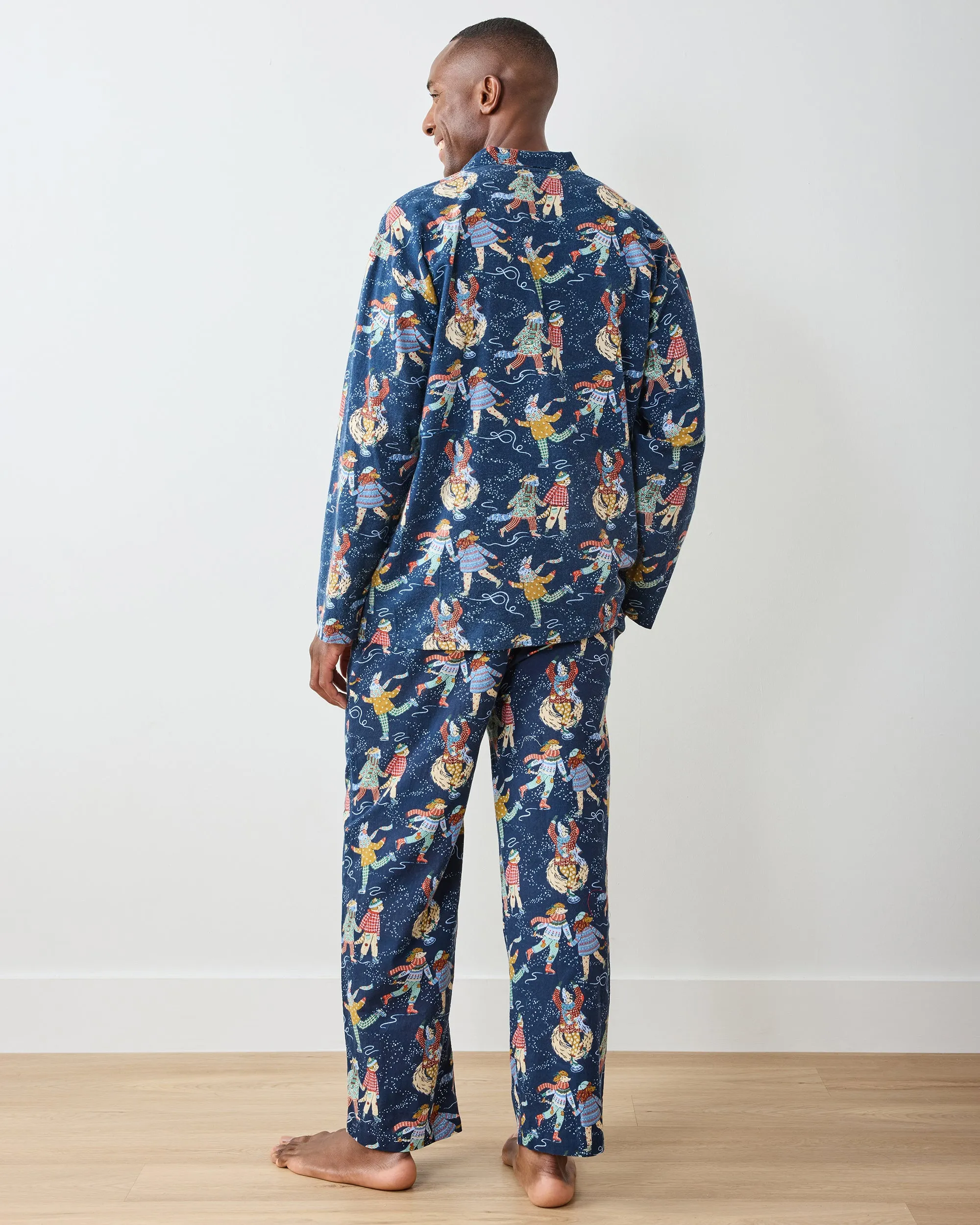 Figure Skaters - Men's Lightweight Flannel Long PJ Set - Frozen Pond sold by Printfresh product image thumbnail 5