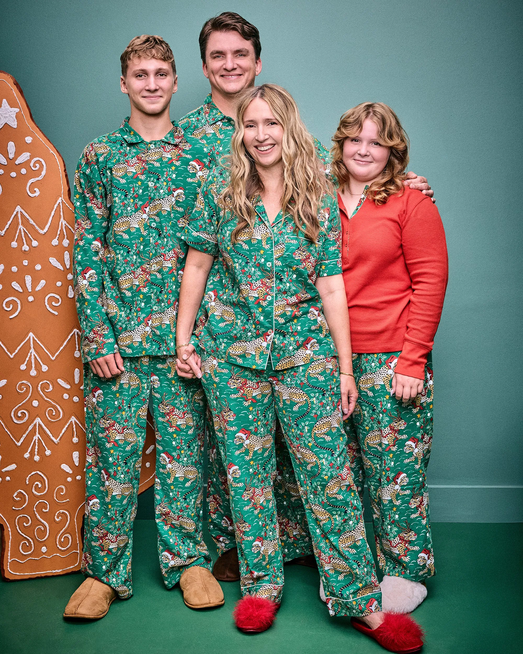 Very Merry Bagheera - Men's Lightweight Flannel Long PJ Set - Mistletoe sold by Printfresh product image thumbnail 2