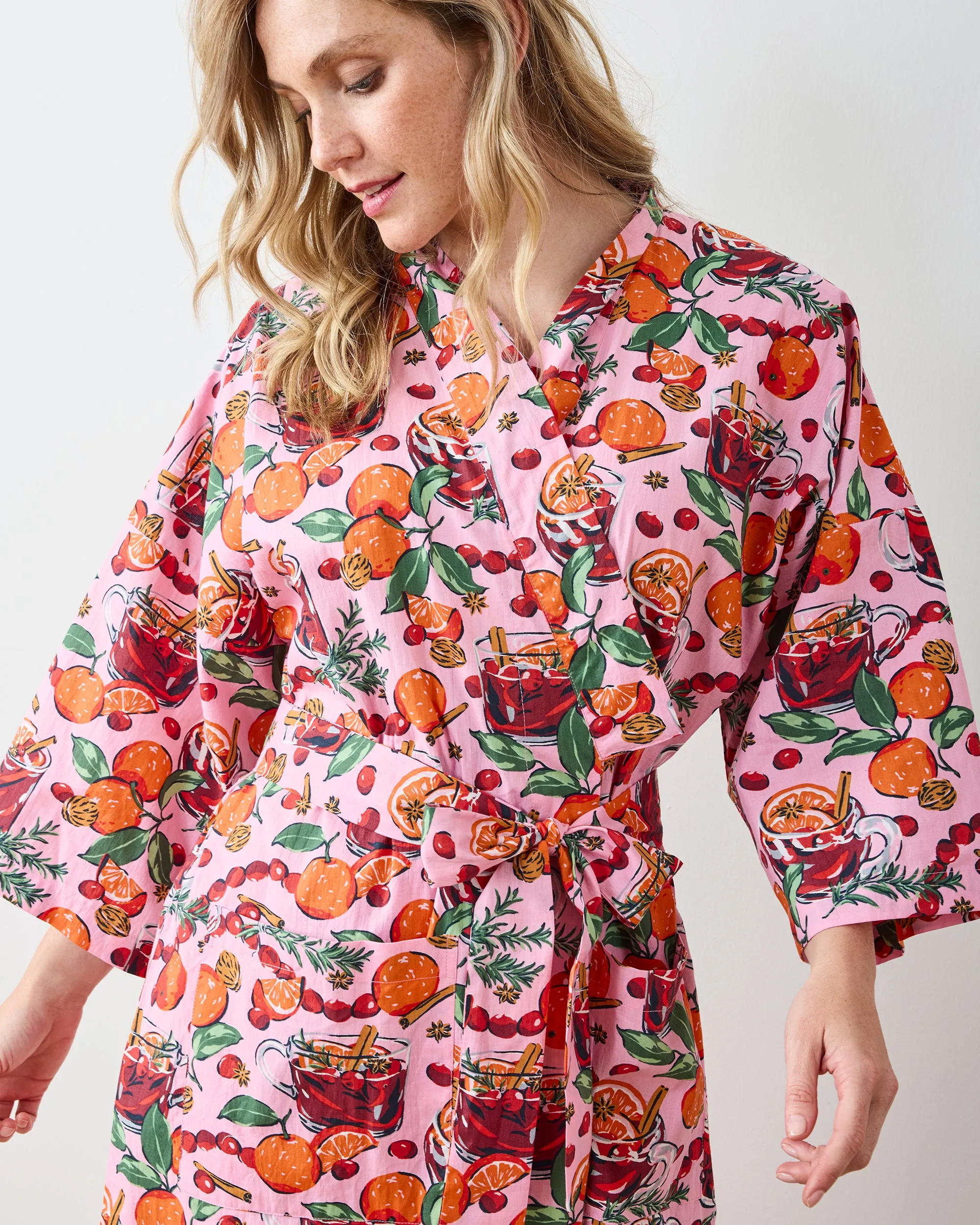 Mulled Wine - Long Robe - Pink Tinsel sold by Printfresh