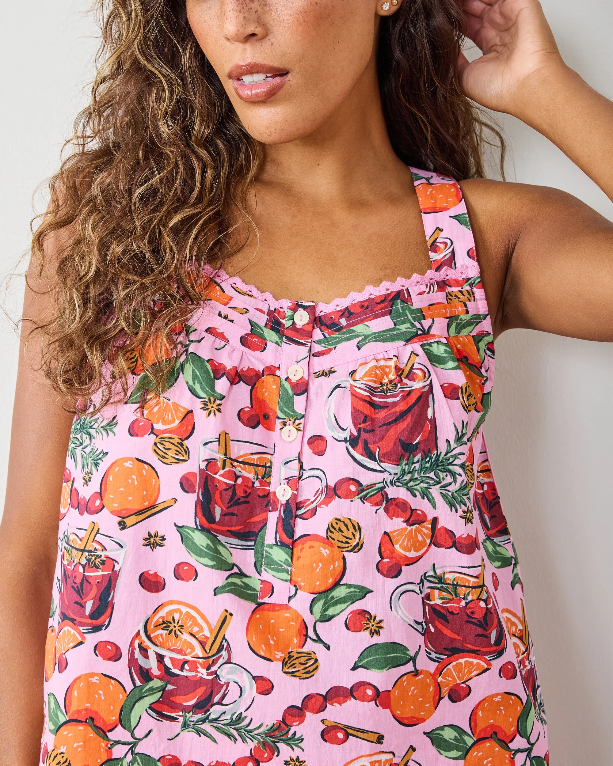 Mulled Wine - Back to Bed Cropped Pant Set - Pink Tinsel sold by Printfresh product image thumbnail 3