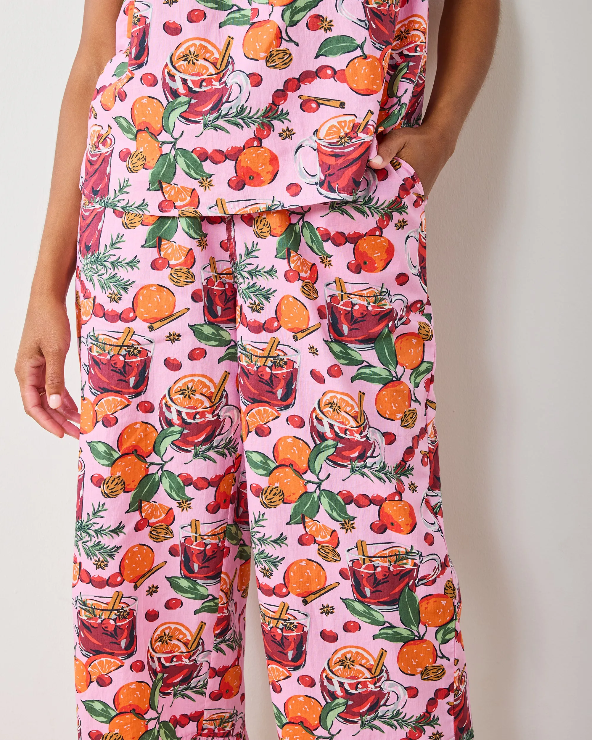 Mulled Wine - Back to Bed Cropped Pant Set - Pink Tinsel sold by Printfresh product image thumbnail 4