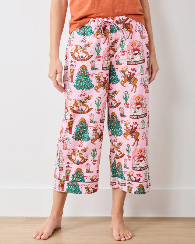 Cowboy Christmas - Cropped PJ Pants - Pink Boots sold by Printfresh