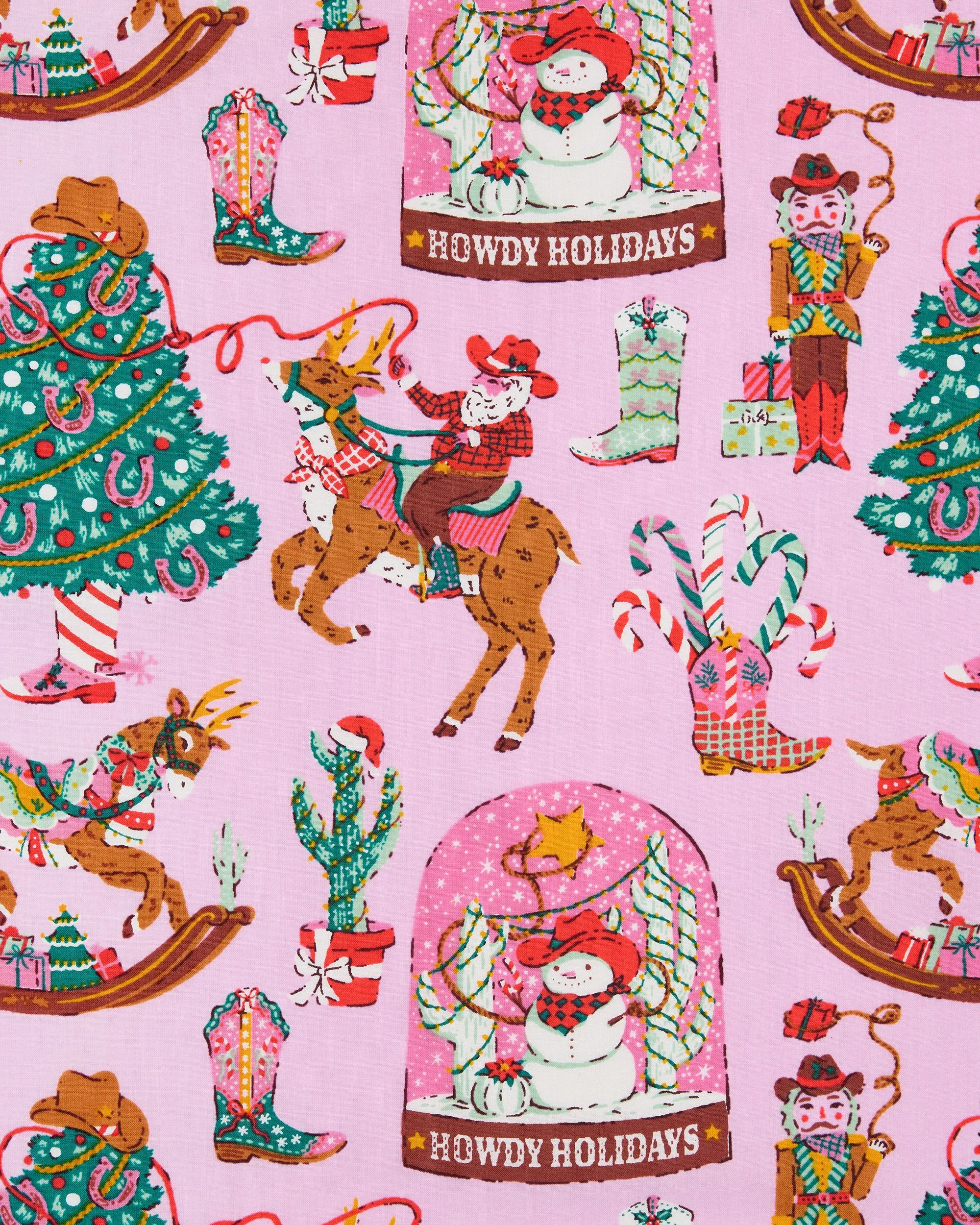Cowboy Christmas - Cropped PJ Pants - Pink Boots sold by Printfresh product image thumbnail 5