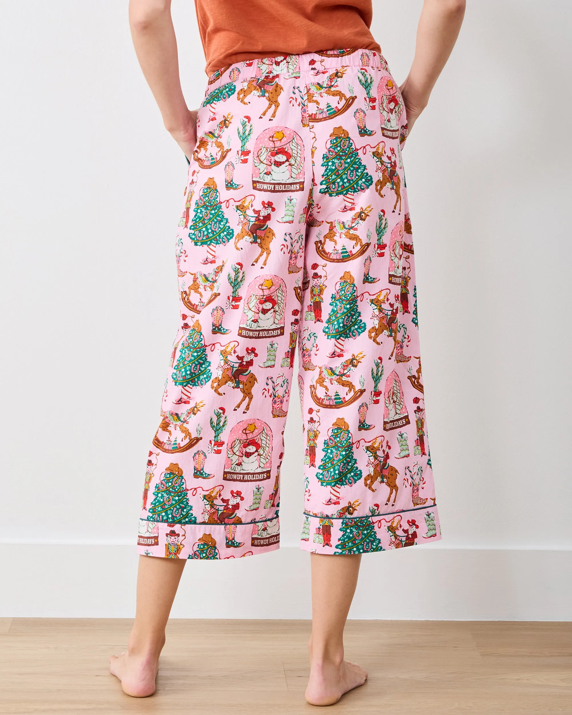 Cowboy Christmas - Cropped PJ Pants - Pink Boots sold by Printfresh product image thumbnail 4