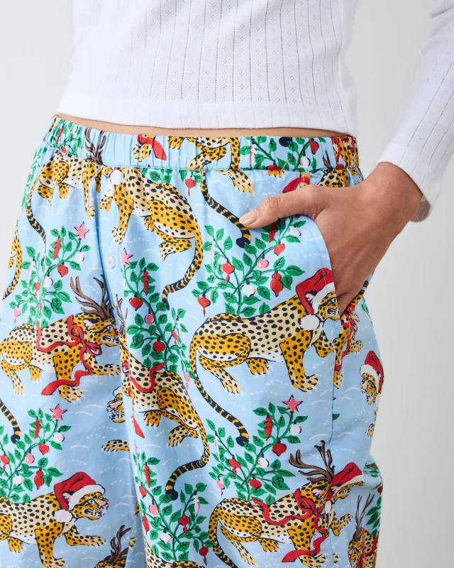 Very Merry Bagheera - Petite Wide Leg PJ Pant - Pale Blue sold by Printfresh