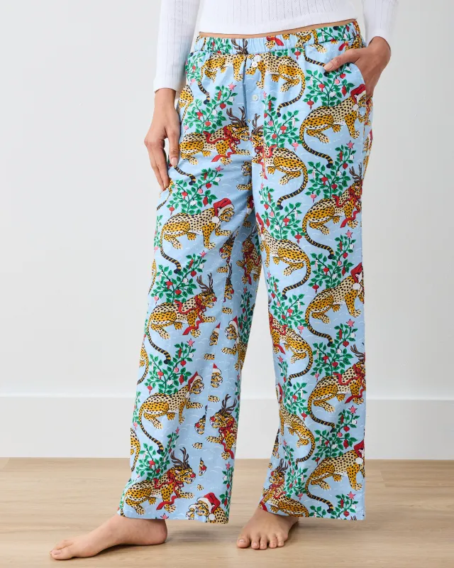 Very Merry Bagheera - Wide Leg PJ Pants - Pale Blue sold by Printfresh