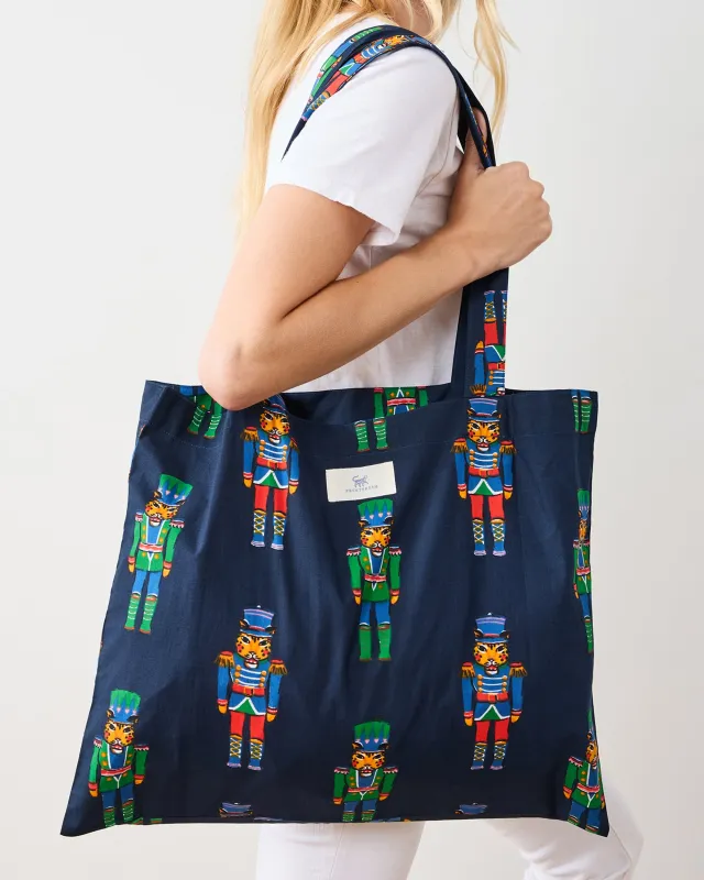 Leopard Nutcrackers - Go To Tote - Navy sold by Printfresh