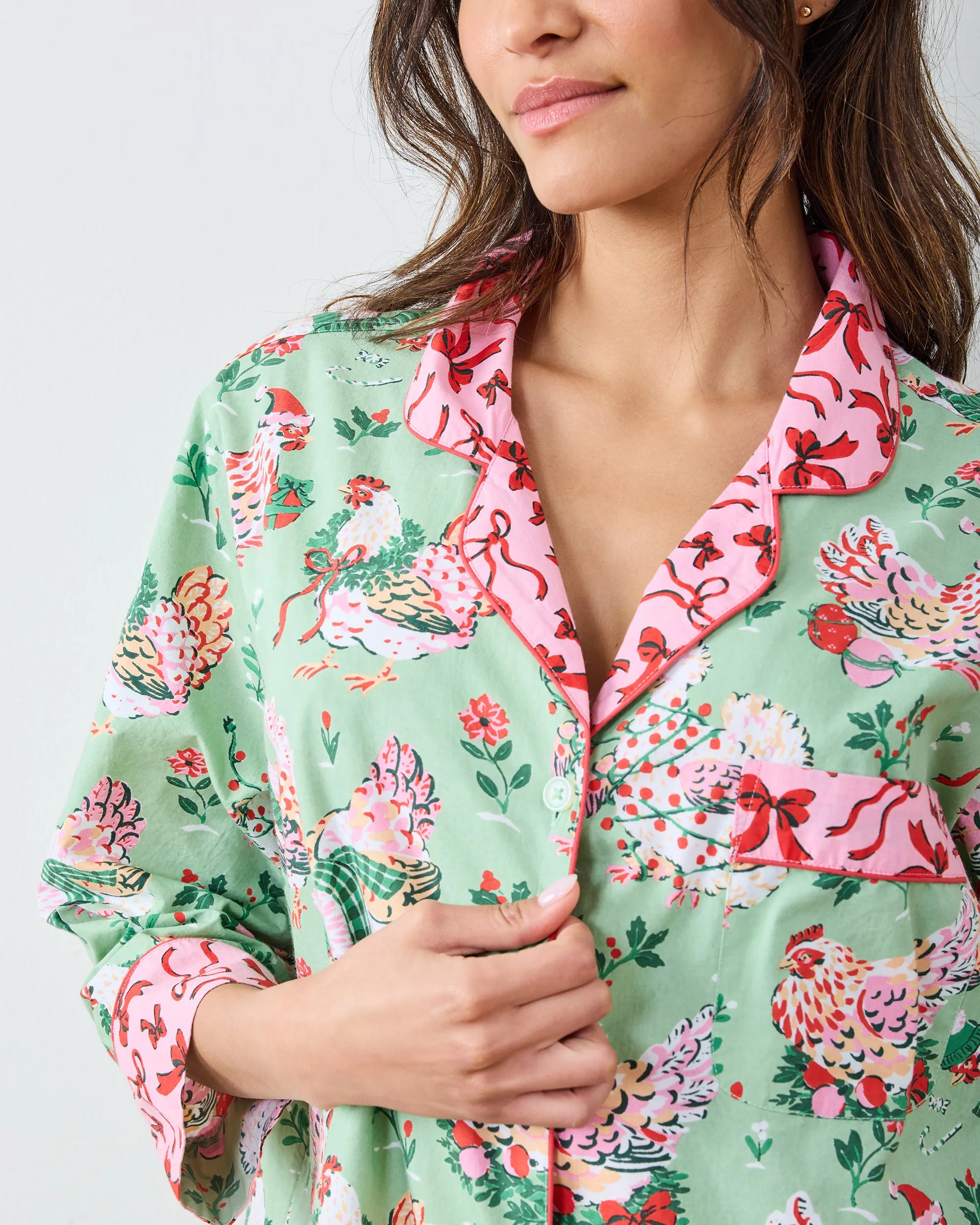 Holiday Hens - Sleep Shirt - Sage sold by Printfresh product image thumbnail 5