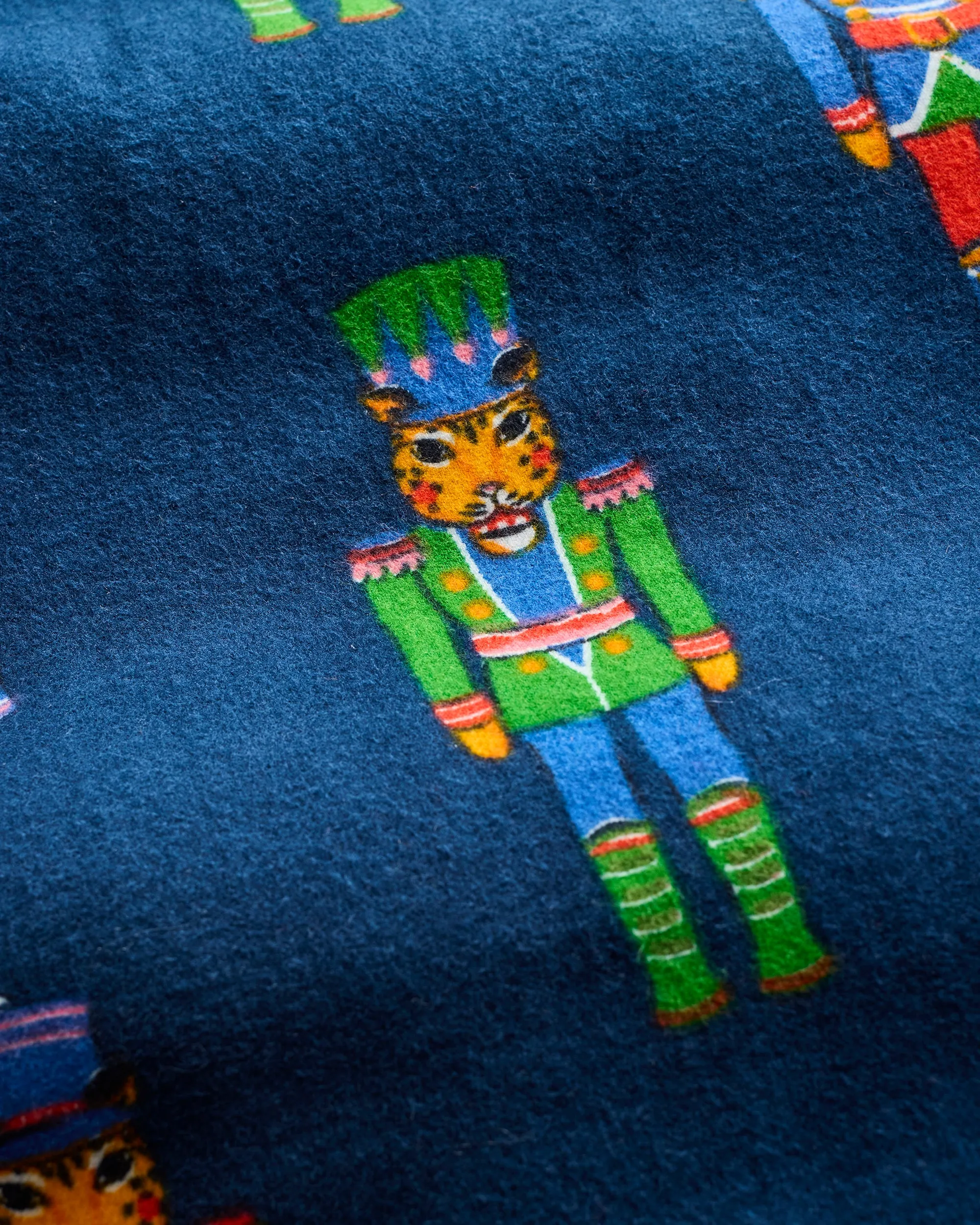 Leopard Nutcrackers - Midweight Flannel Sleep Shirt - Navy sold by Printfresh product image thumbnail 2