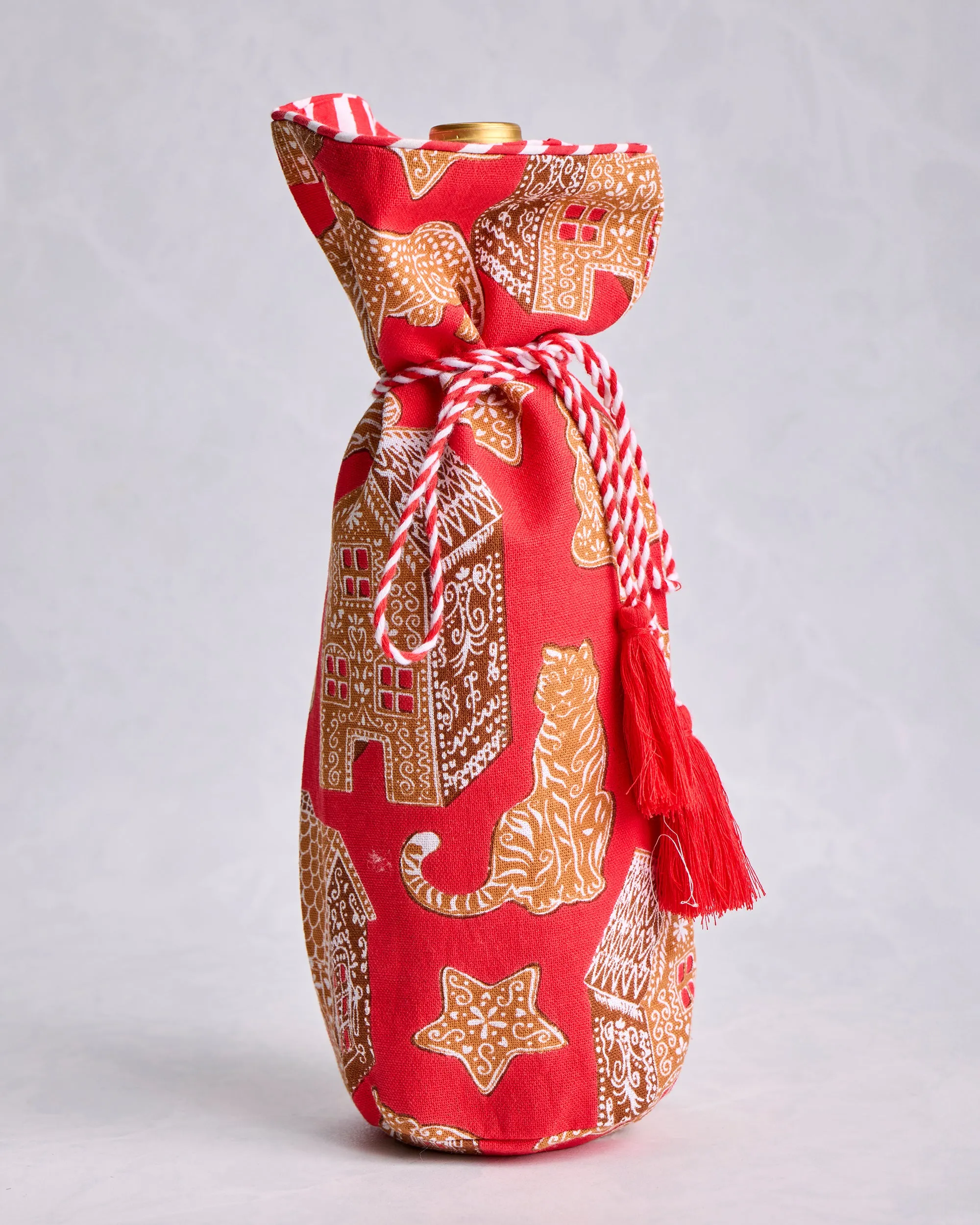 Gingerbread Party - Wine Bag - Ruby sold by Printfresh