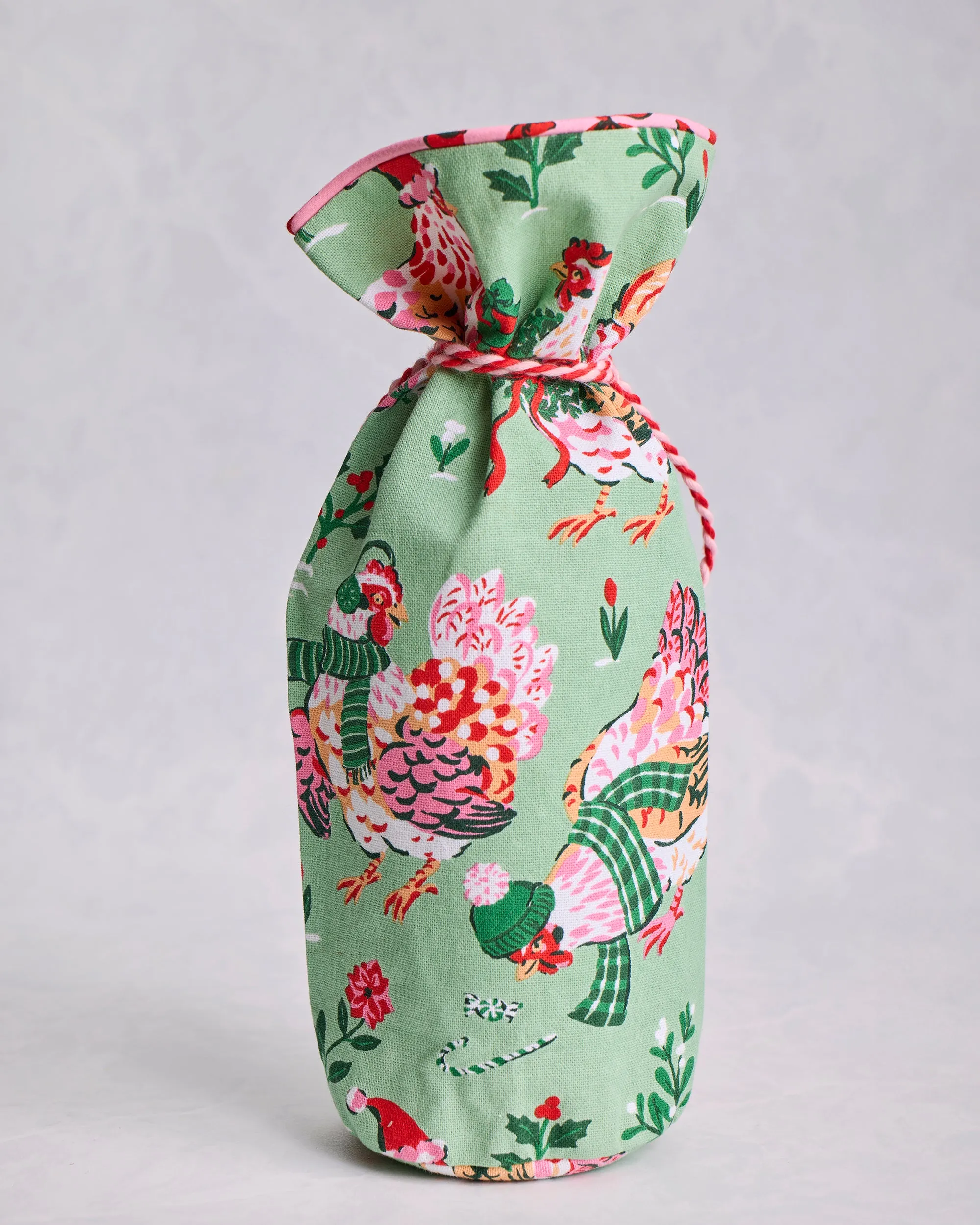 Holiday Hens - Wine Bag - Sage sold by Printfresh product image thumbnail 3