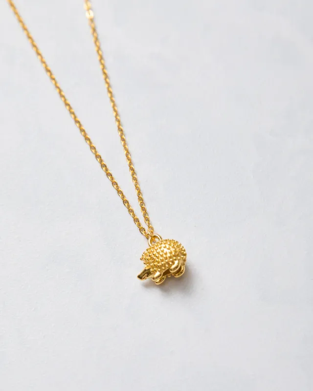 LanLivia - Vintage Inspired Cute Hedgehog Pendant Necklace - Gold Vermeil sold by Printfresh