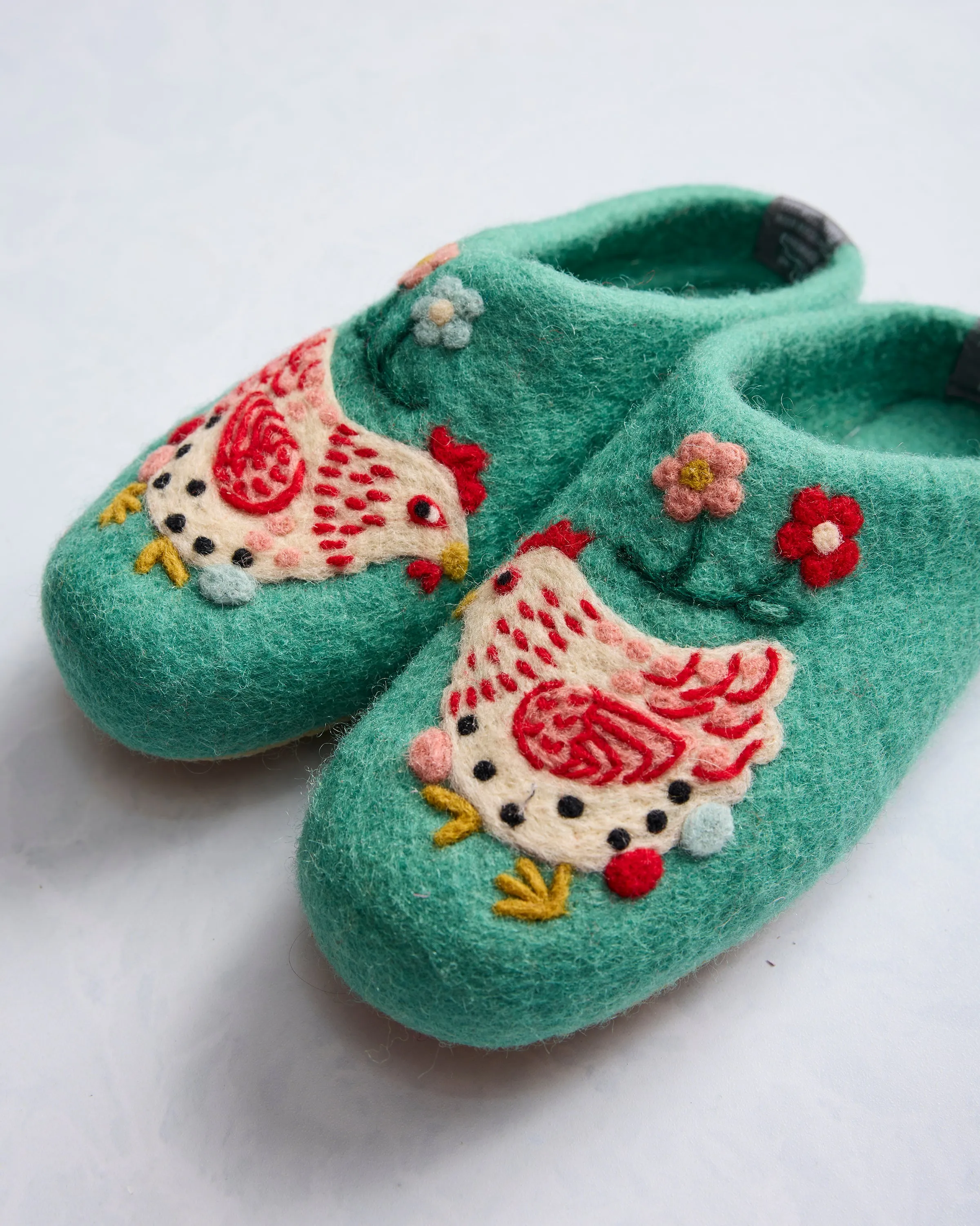 French Knot X PF - Holiday Hens Slipper - Sage sold by Printfresh product image thumbnail 4
