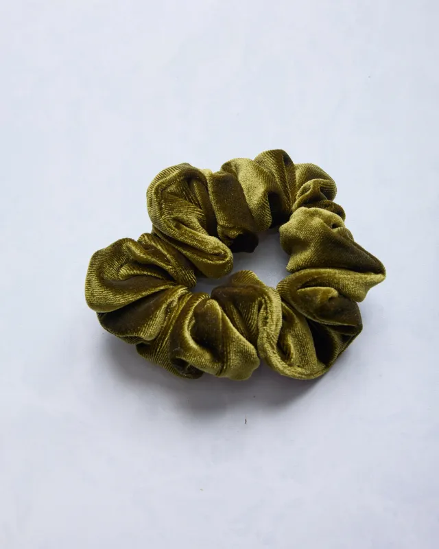 Green - Mini Velvet Scrunchie sold by Printfresh