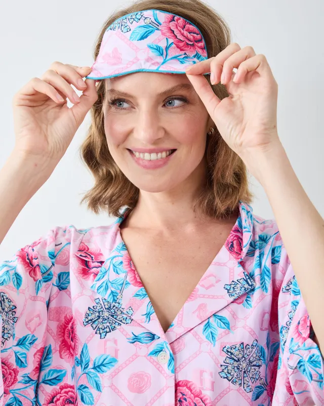 Glinda's Garden - Eco Satin Eye Mask - Popular Pink sold by Printfresh