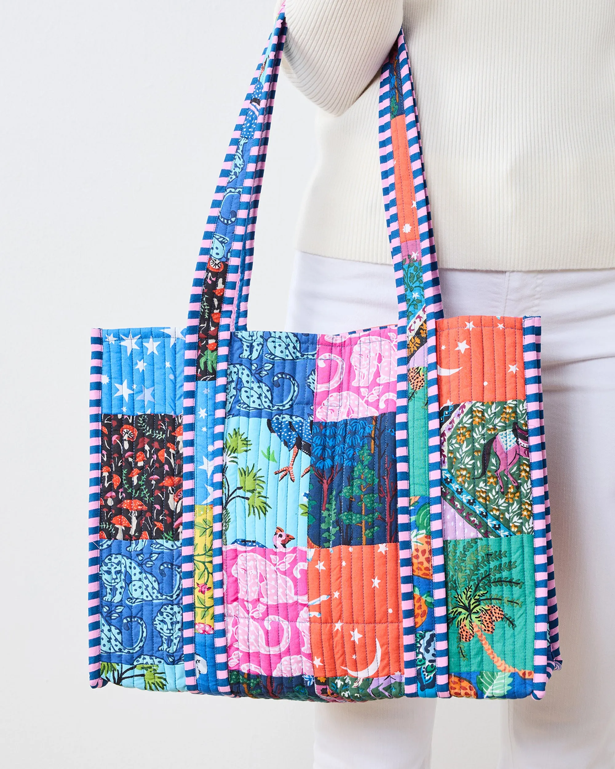 Kantha - Petite Traveler Tote - Multi Print sold by Printfresh