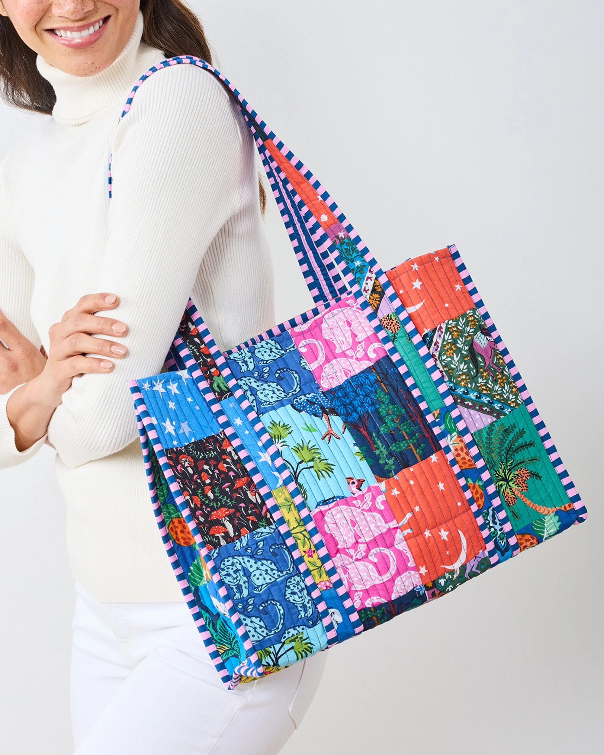 Kantha - Petite Traveler Tote - Multi Print sold by Printfresh product image thumbnail 2