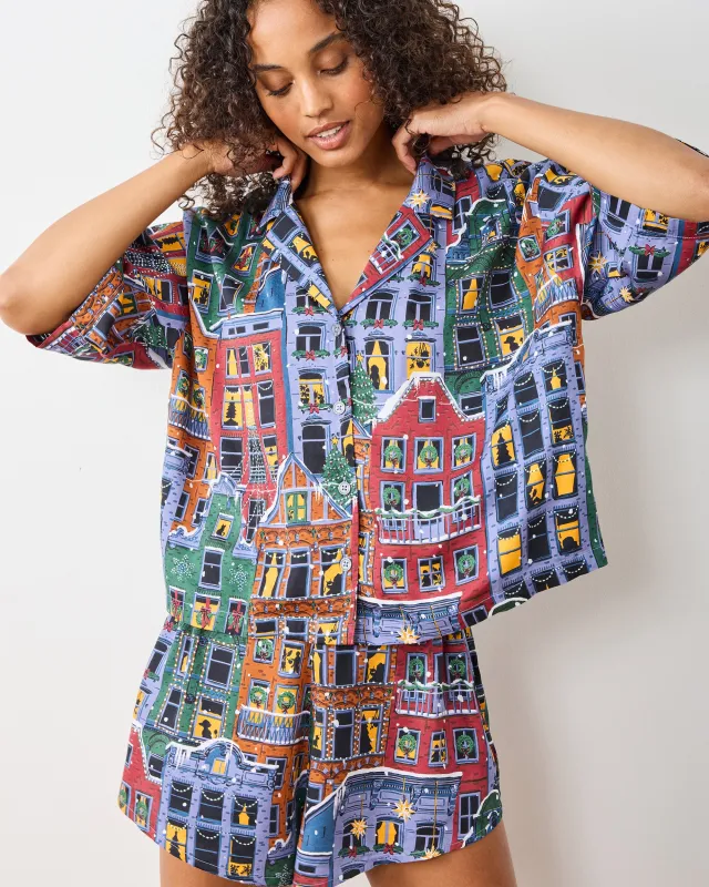 Manhattan Christmas - Eco Satin Sweet Dreams Set - Cozy Brownstone made by Printfresh