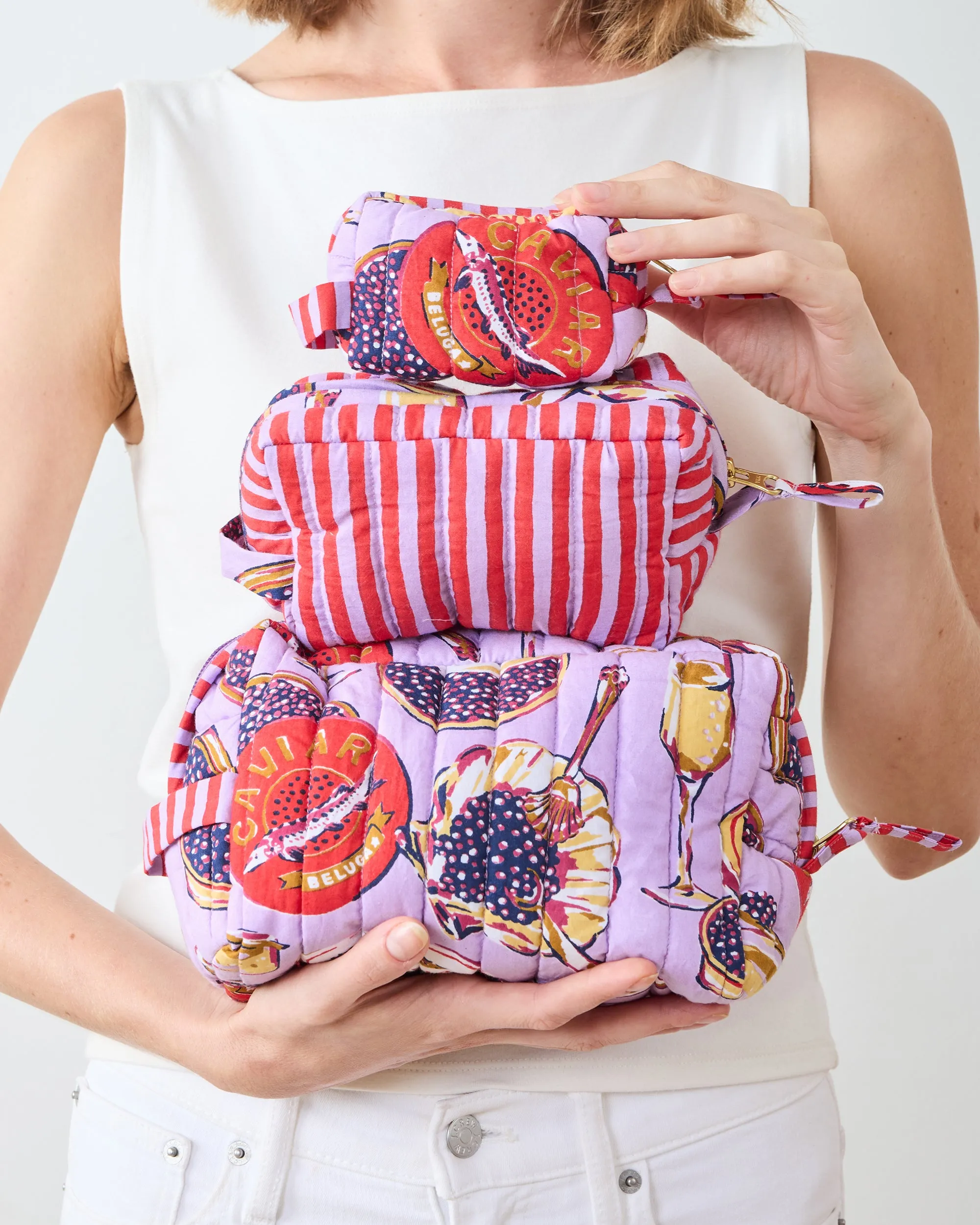 Champagne & Caviar - Three's Best Pouch Set - Lavender Spritz sold by Printfresh product image thumbnail 2