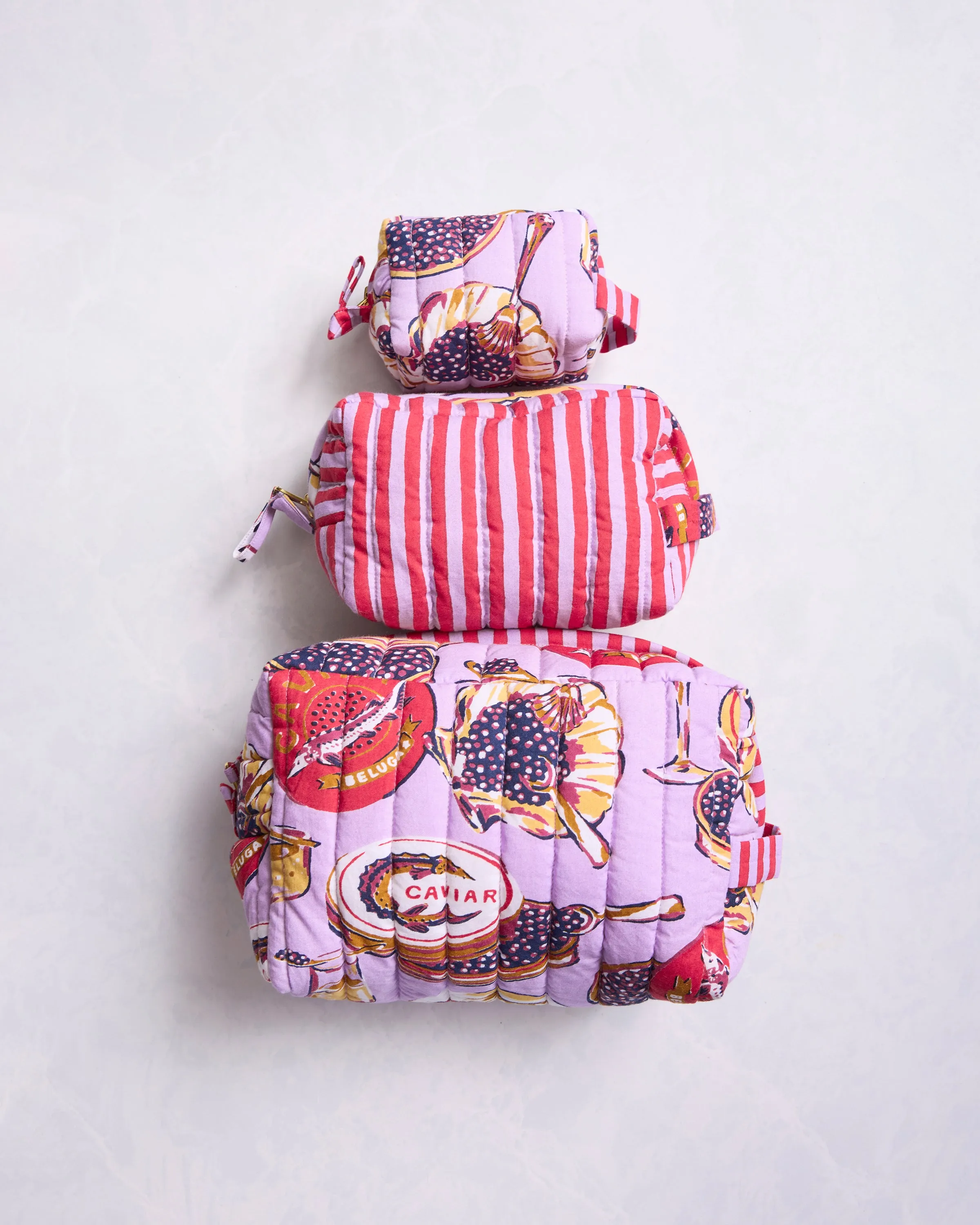 Champagne & Caviar - Three's Best Pouch Set - Lavender Spritz sold by Printfresh