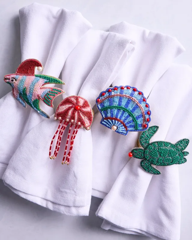 Merry Mermen - Napkin Ring Set Of 4 - Multi sold by Printfresh