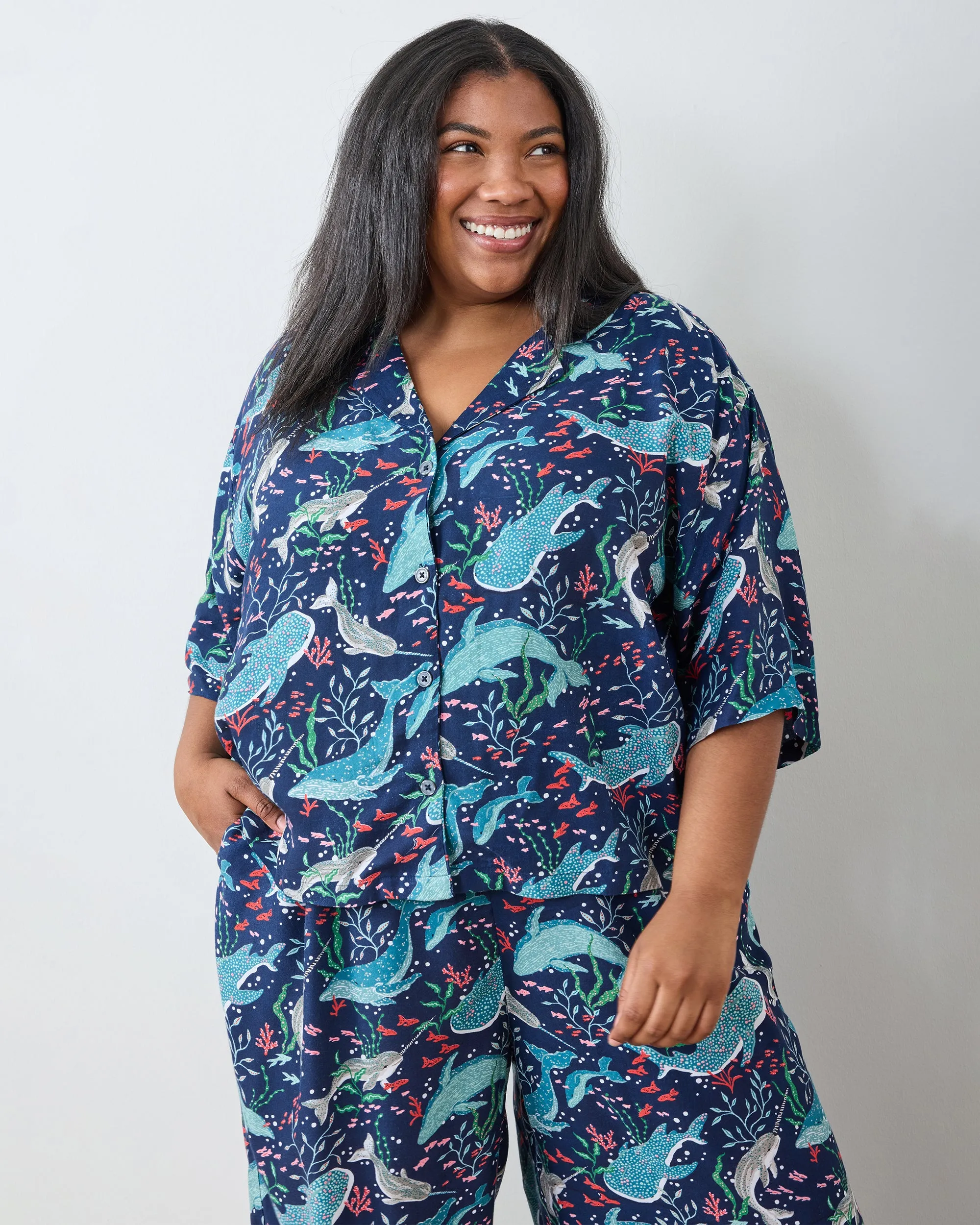 Arctic Sea Life - Tall Eco Satin Wildest Dreams Set - Blue Chill sold by Printfresh product image thumbnail 3